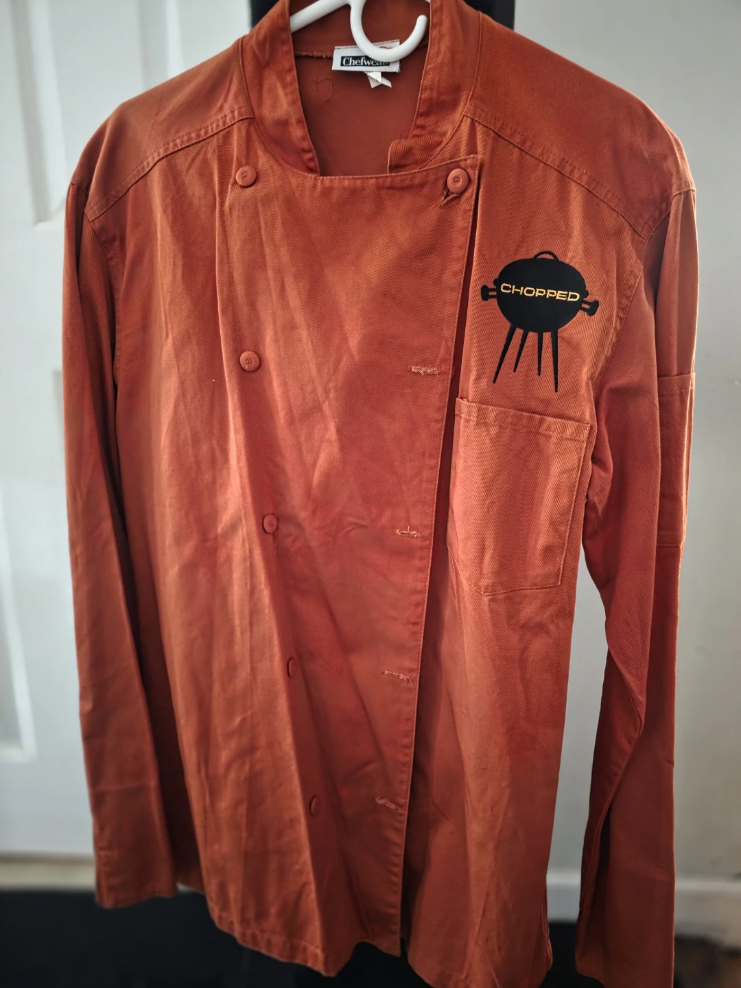 Chefwear Orange Chopped Grill Chef Coat Size M