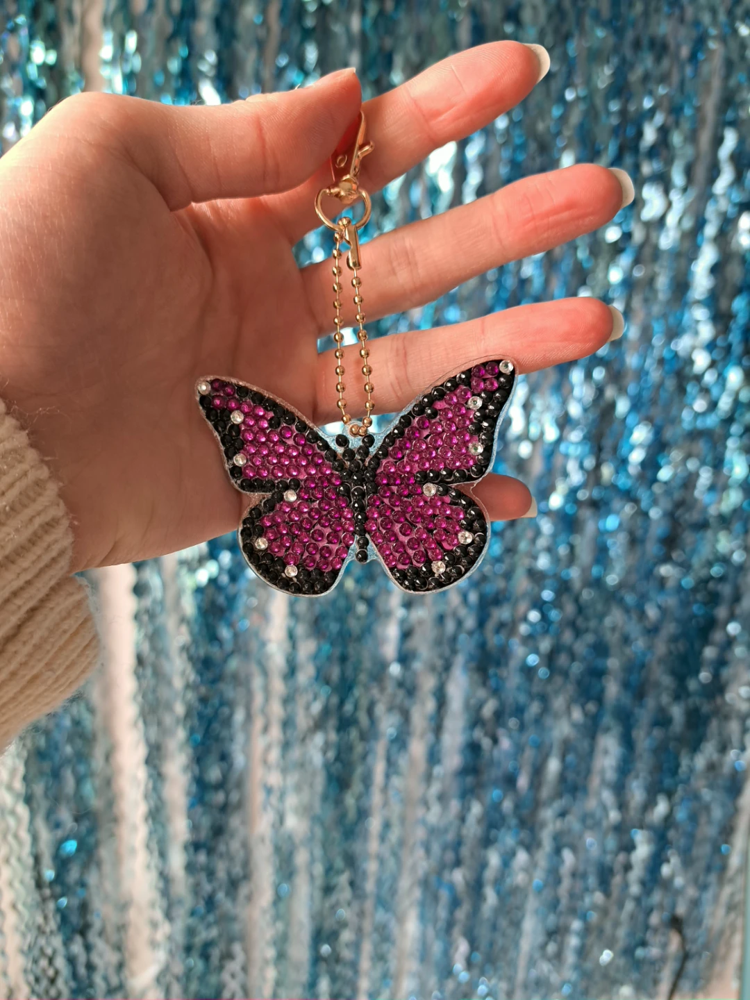 Butterfly Keychain with Rhinestones