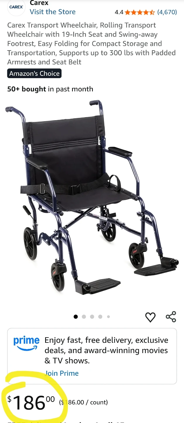NEW -Carex Transport Wheelchair, 19inch seat ♿🦽 - photo 2