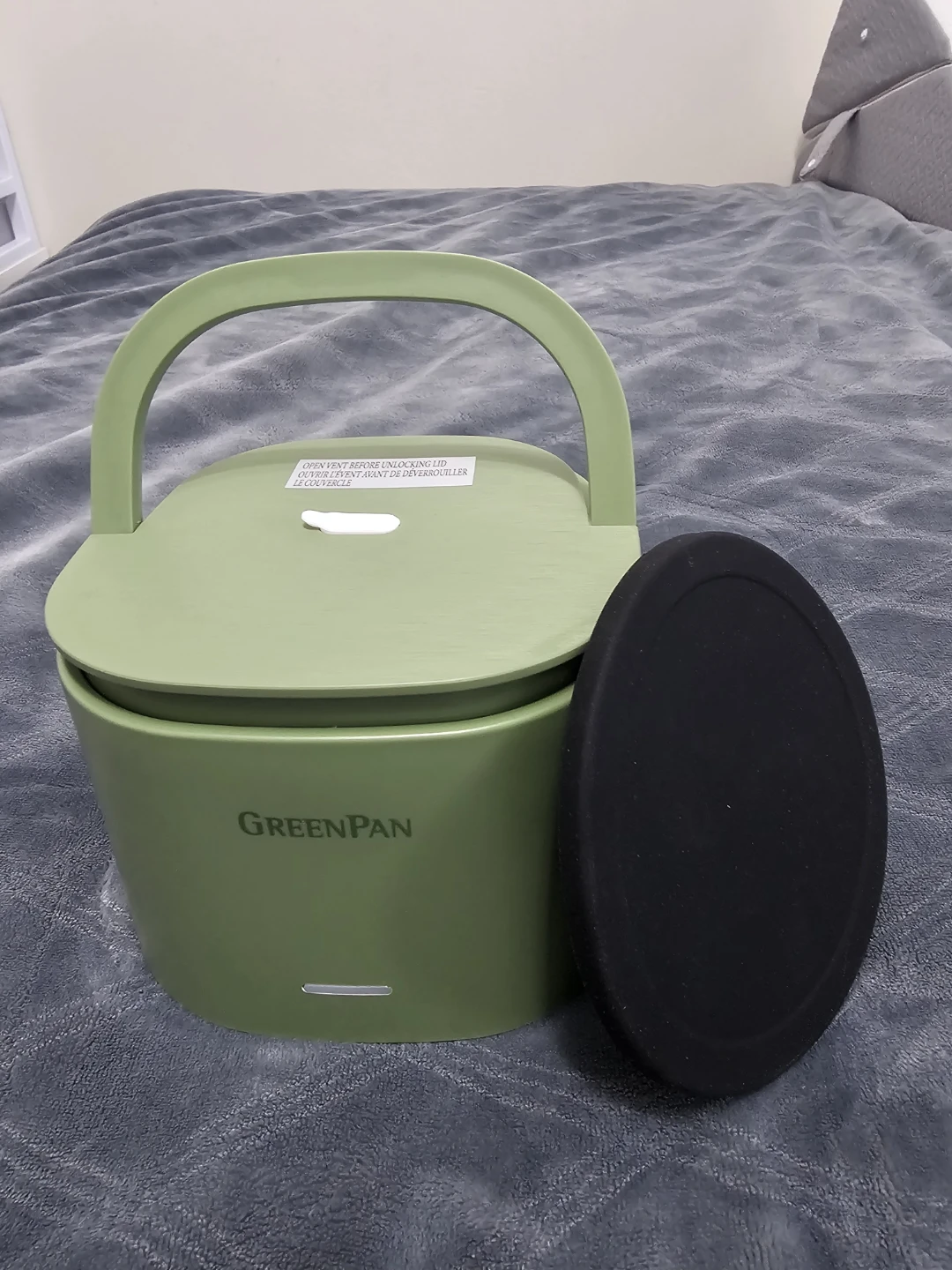 GREENPAN Electric Lunch Box, 600 mL/20.3 oz., Sage Green 🌱