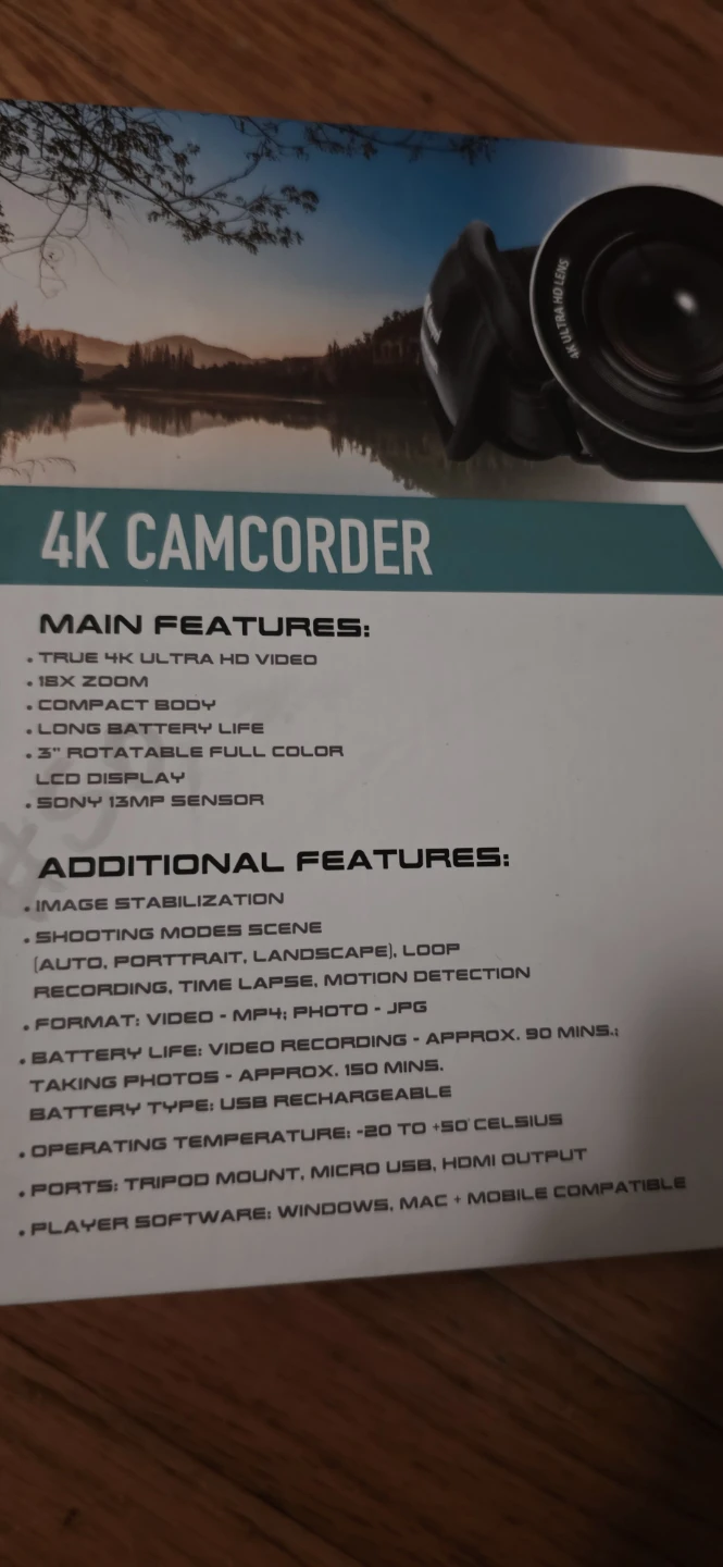 Vivitar 4K Camcorder with 64GB Micro SD Card and Buoy - photo 2