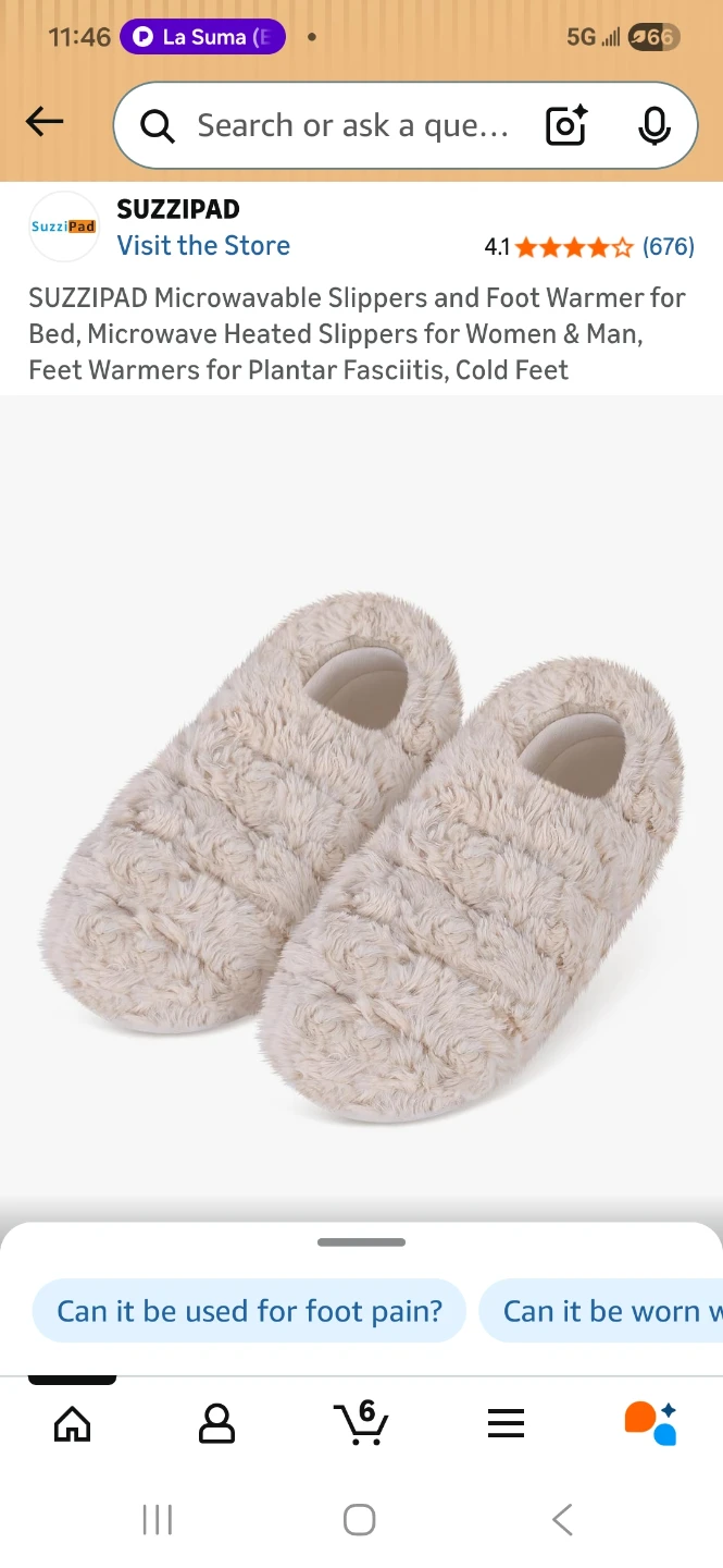 SUZZIPAD Microwavable Heated Slippers Size L