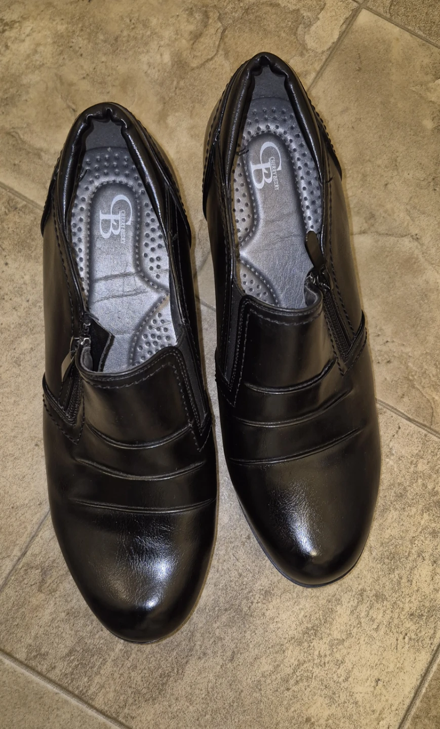 GB Genuine Comfort Black Leather Zip Ankle Boots - Size 8 - photo 3