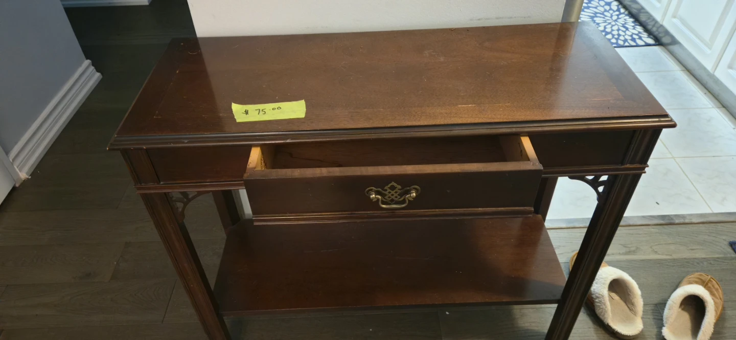 Wooden Console Table with Drawer and Shelf