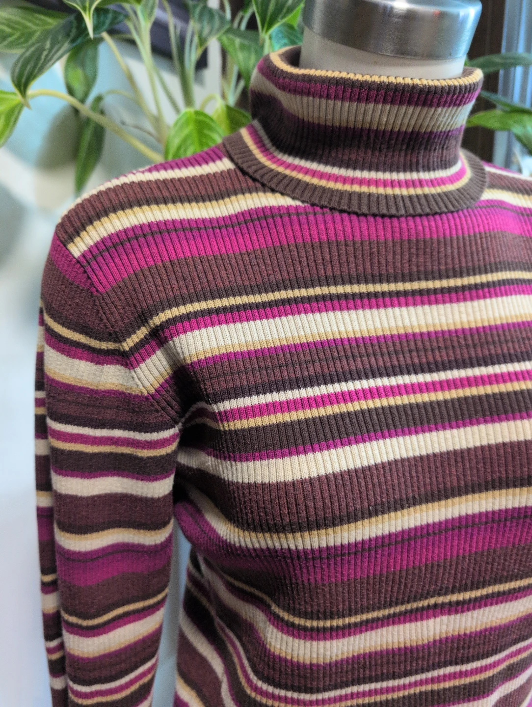 Jessica Sport Striped Turtleneck Sweater Size 14 - photo 3