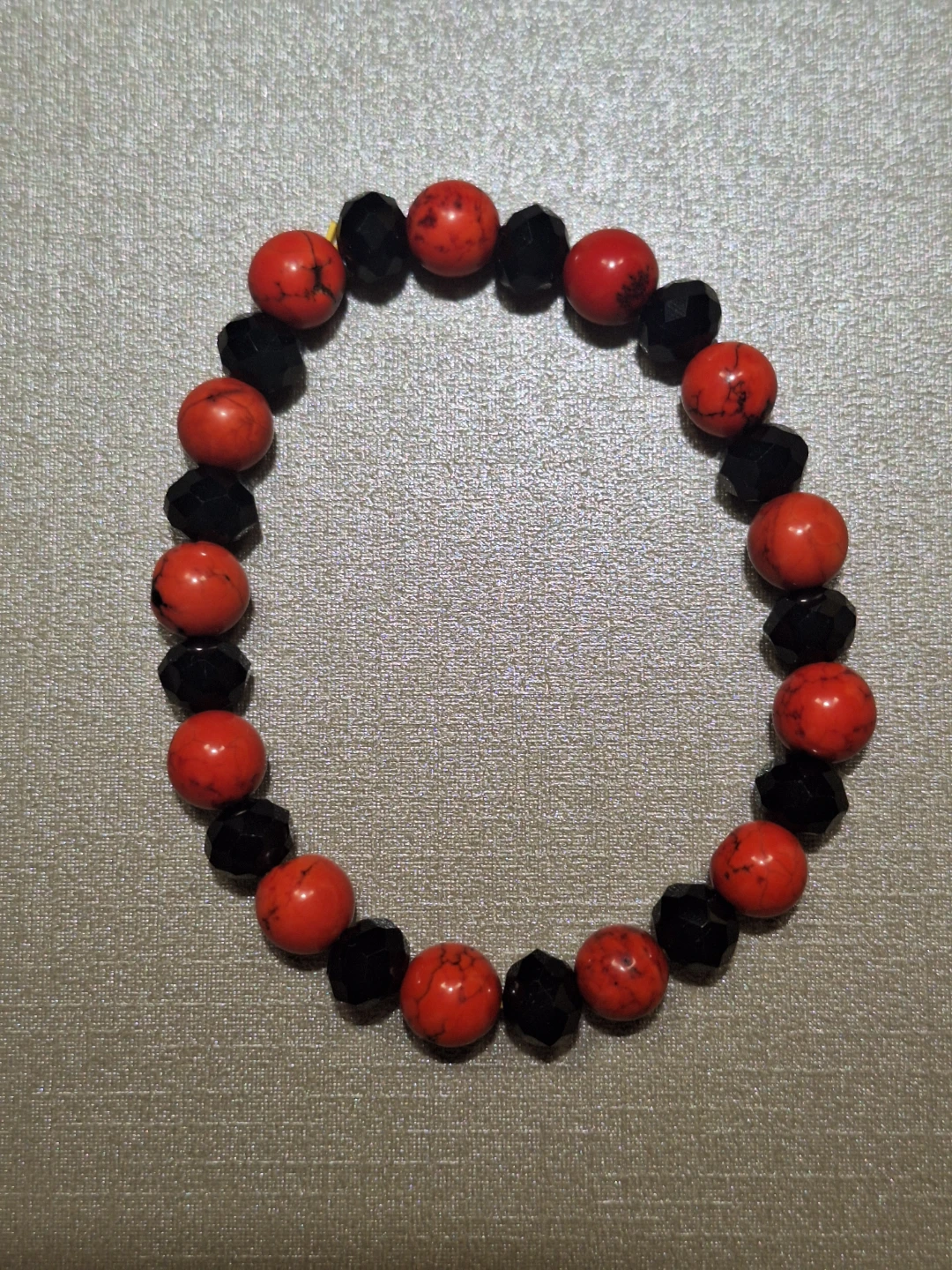 Red and Black Beaded  Bracelet