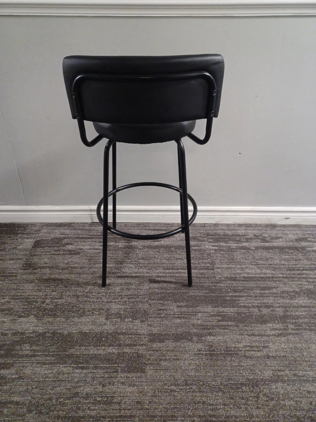 Black Faux Leather Bar Stool - photo 5