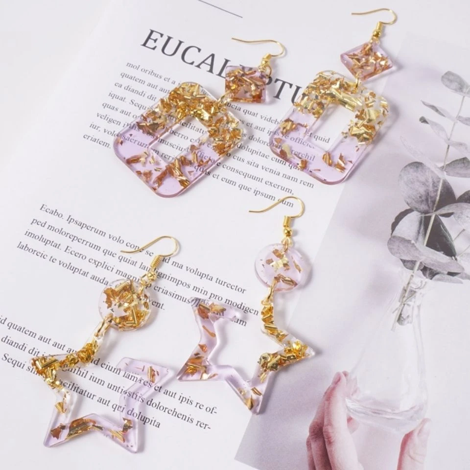 Resin Earring Molds with Star, Heart, and Square Shapes
