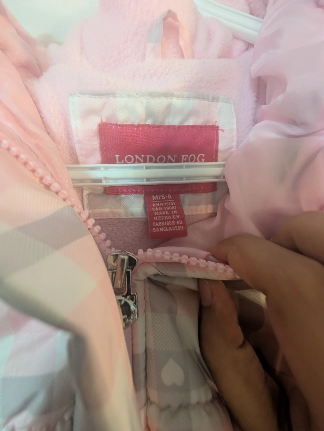 London Fog Girls Pink Plaid Snowsuit M/5-6 - photo 2