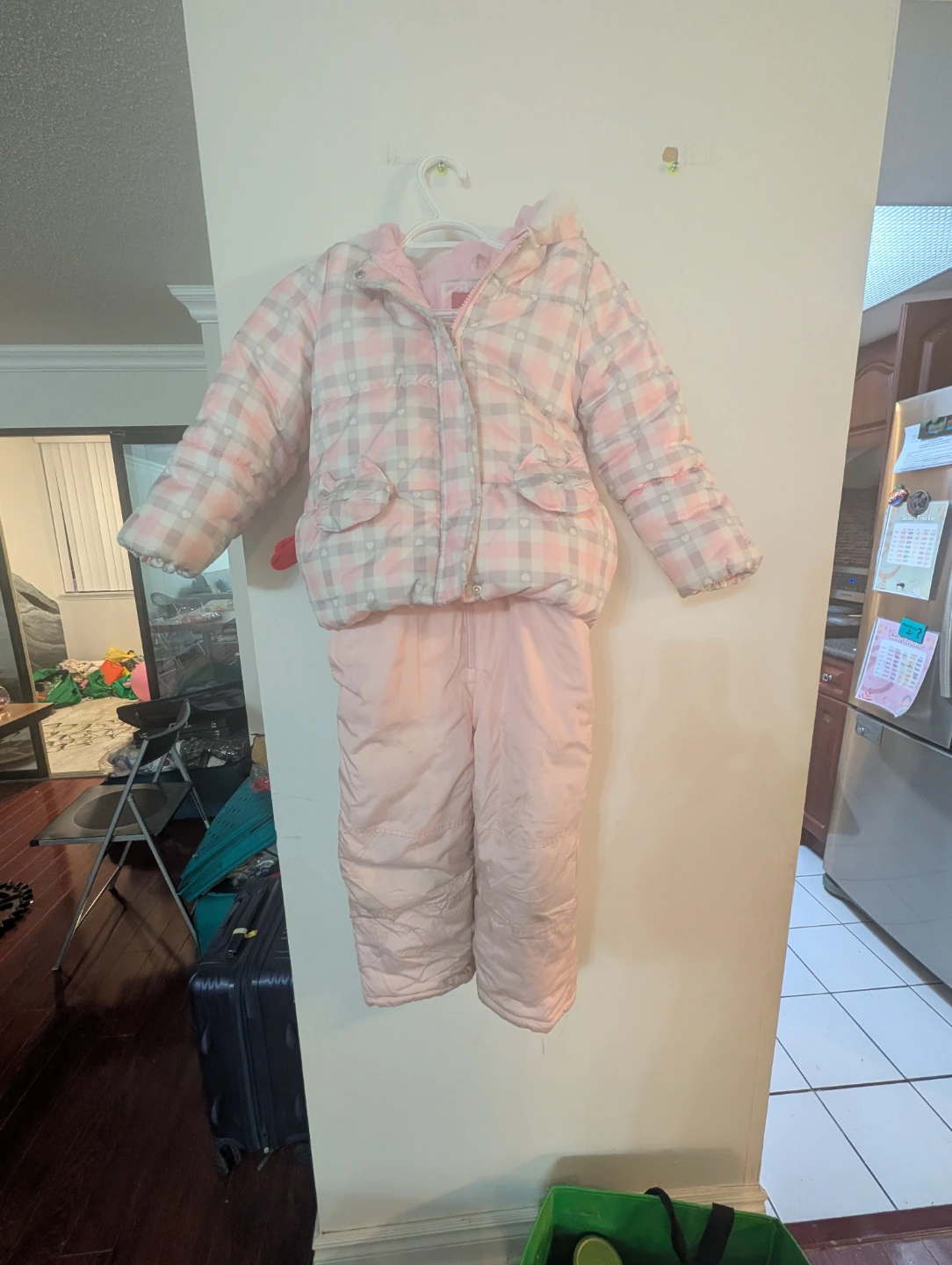 London Fog Girls Pink Plaid Snowsuit M/5-6 - photo 4
