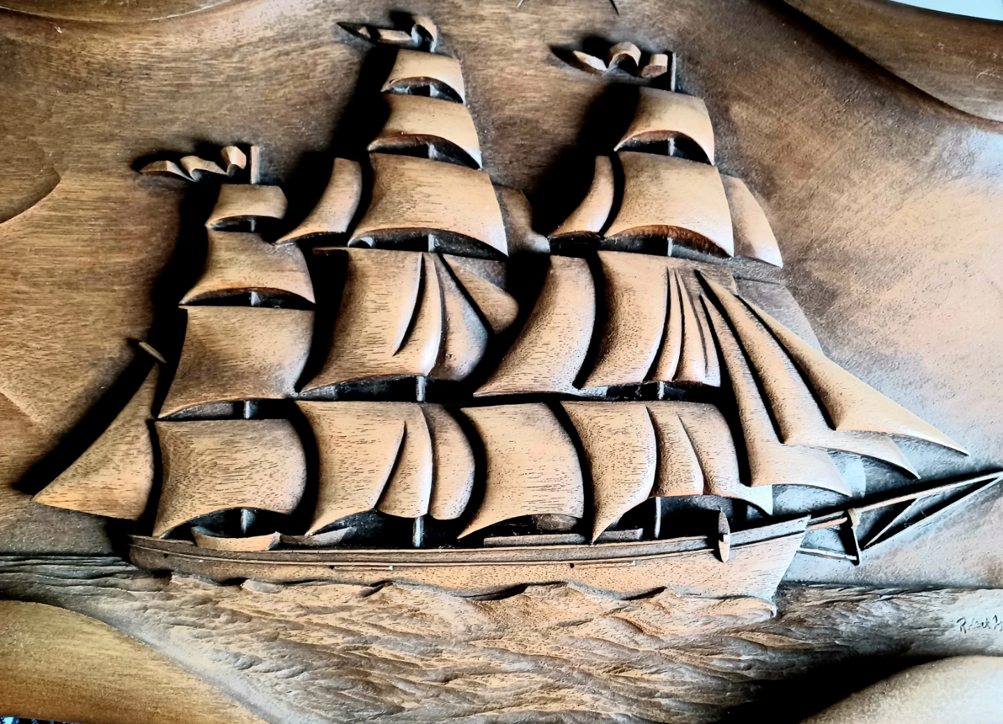 Signed Robert Hill Hand Carving Nautical Decor - photo 2
