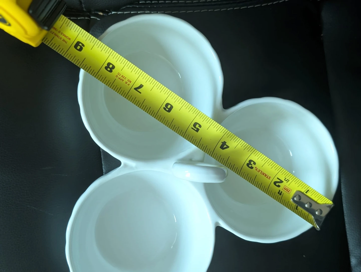 White Triple Compartment Serving Dish with Handle - photo 2