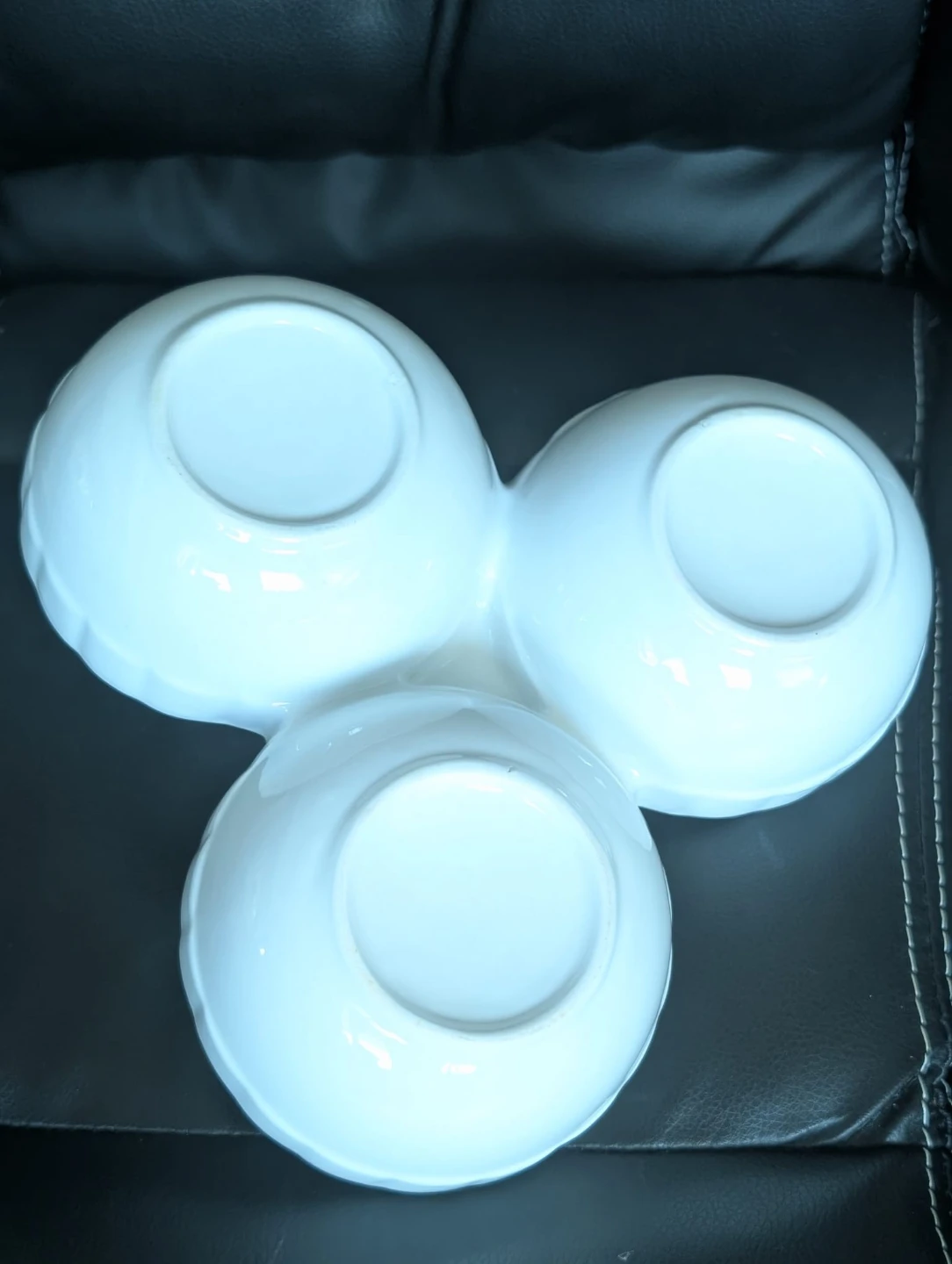 White Triple Compartment Serving Dish with Handle - photo 4