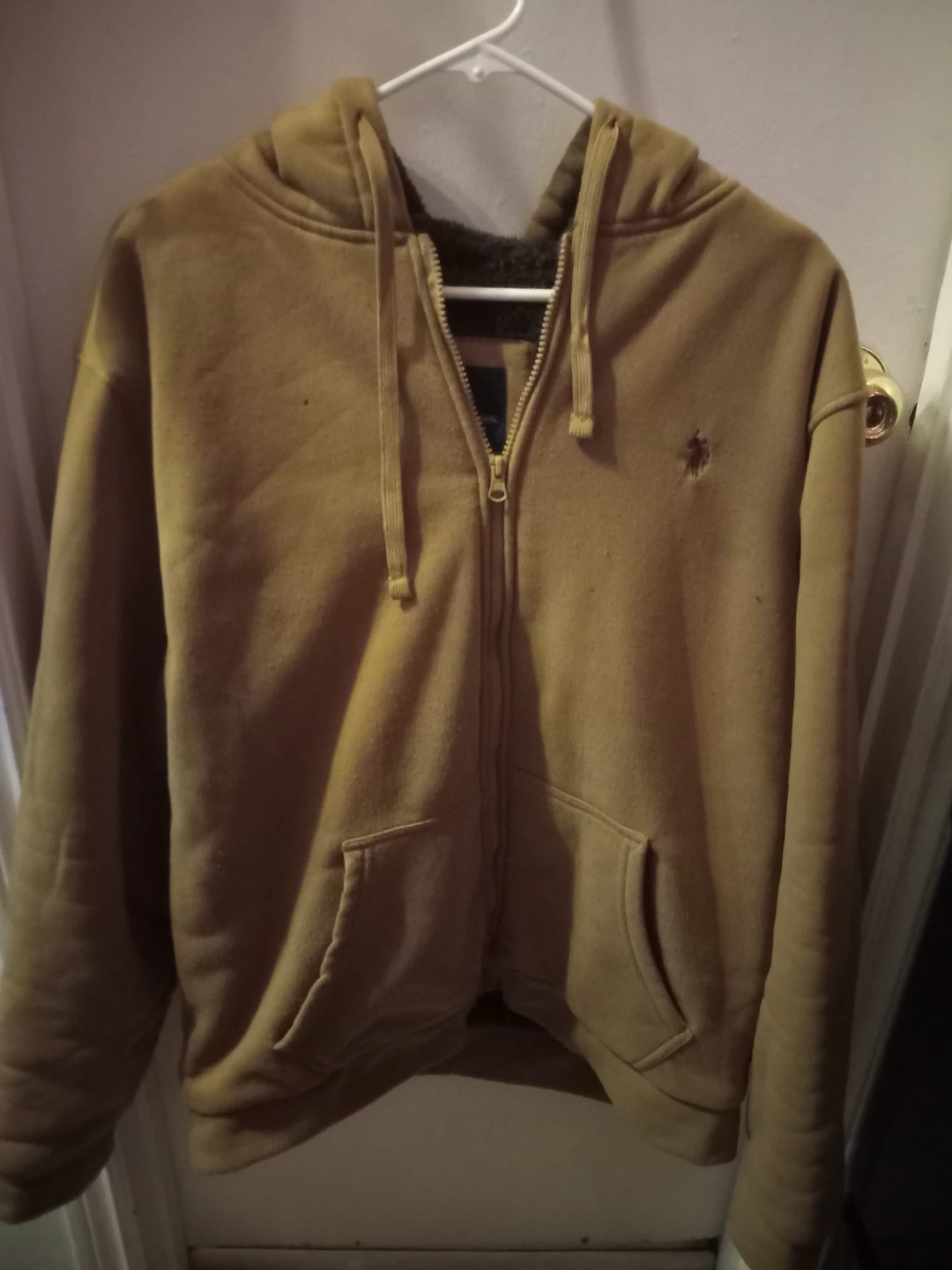 Men's Polo Tan Sherpa Lined Zip-Up Hoodie - XL - photo 5