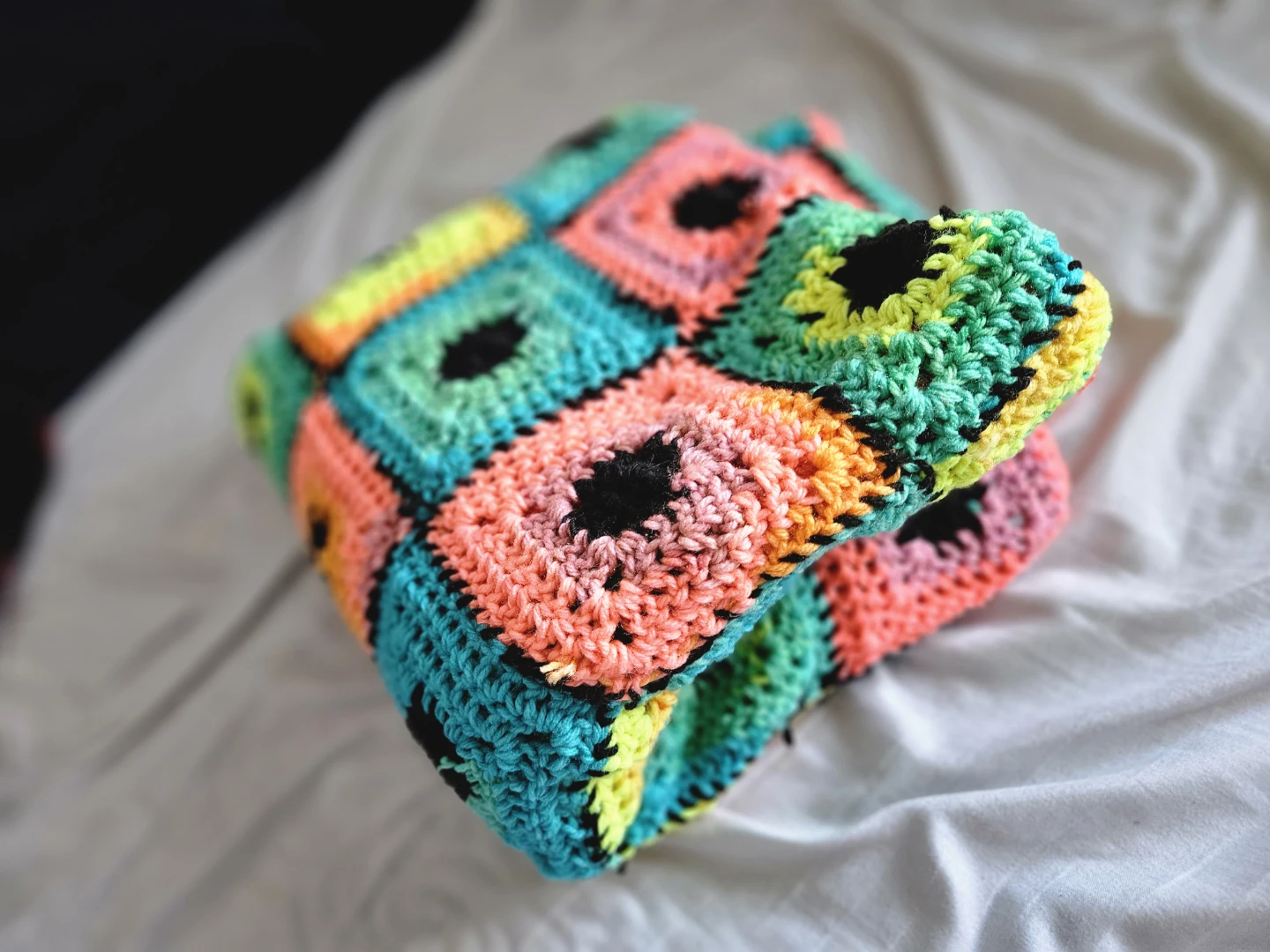 Handmade Crochet Granny Square Blanket Throw - photo 2