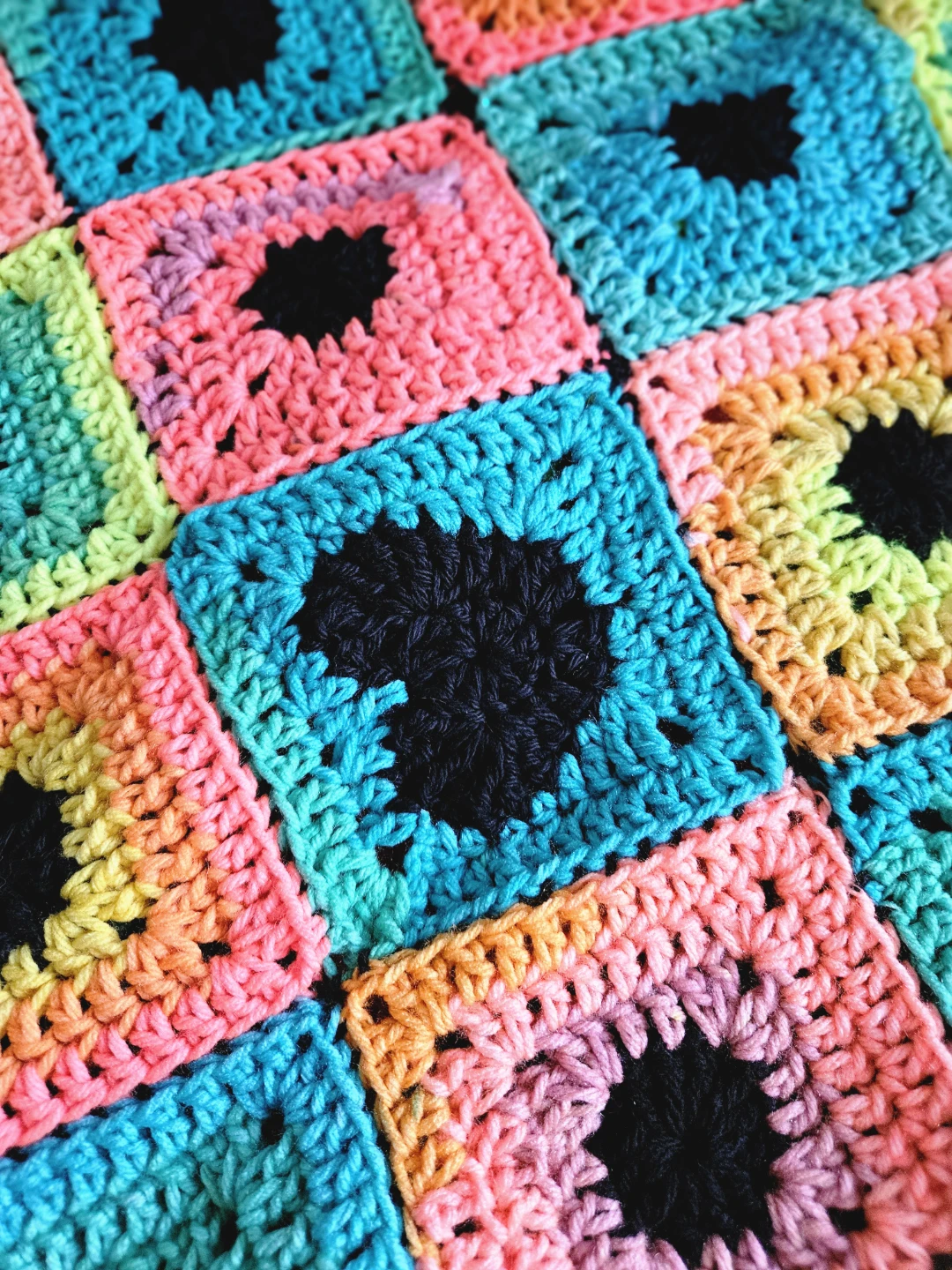 Handmade Crochet Granny Square Blanket Throw - photo 4