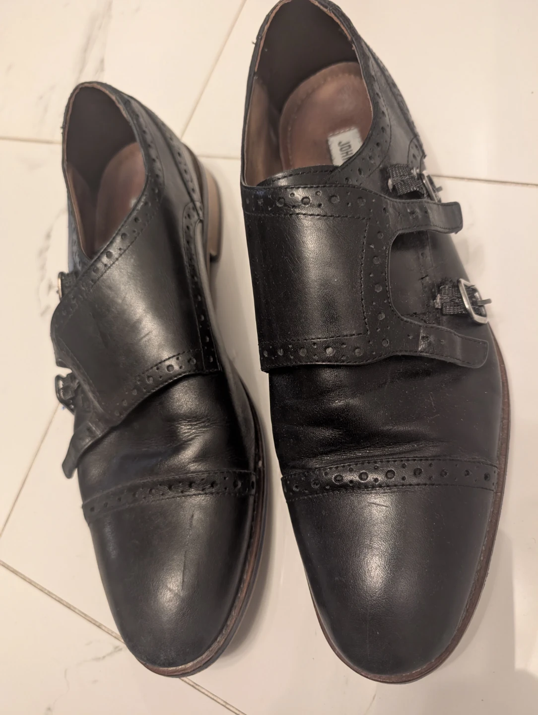 Johnston & Murphy Men's Black Leather Double Monk Strap Shoes - photo 4