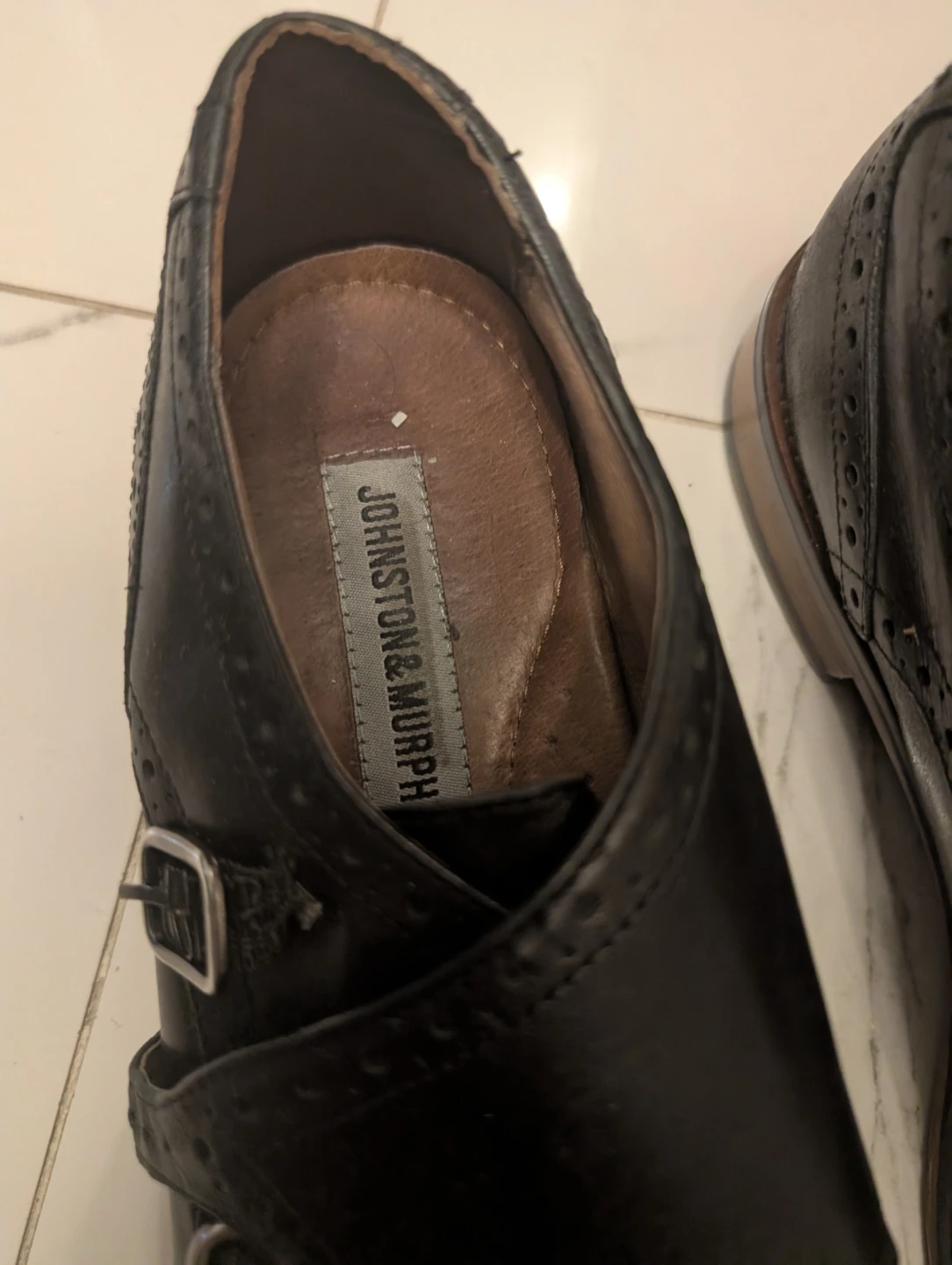Johnston & Murphy Men's Black Leather Double Monk Strap Shoes - photo 5