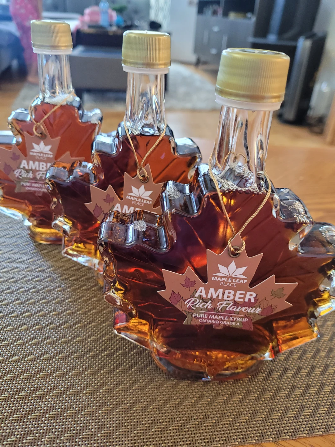Maple Leaf Place Amber Rich Flavour Pure Maple Syrup (3 x 250ml)