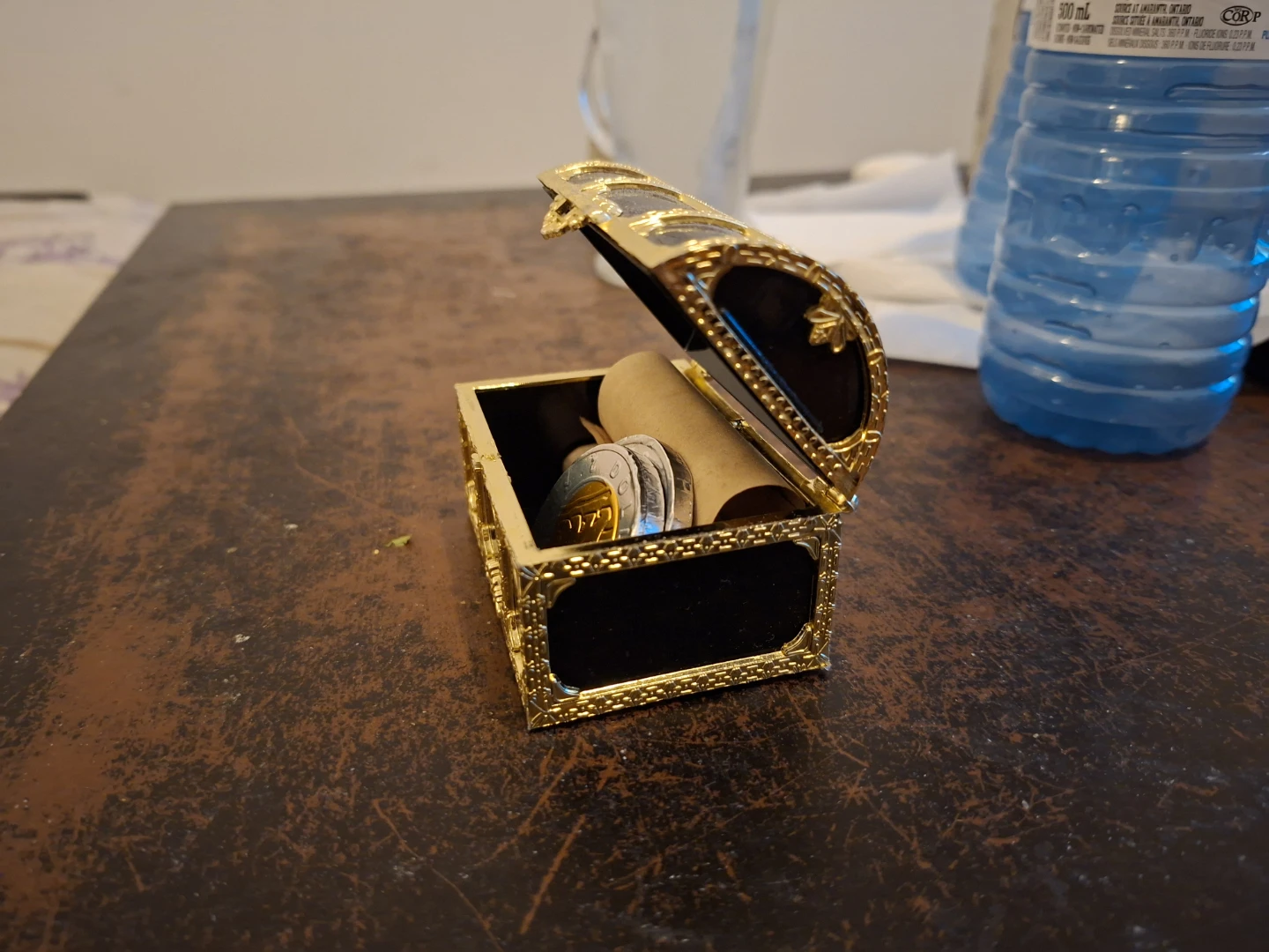 Decorative Treasure Chest with Scroll and Coin - photo 2