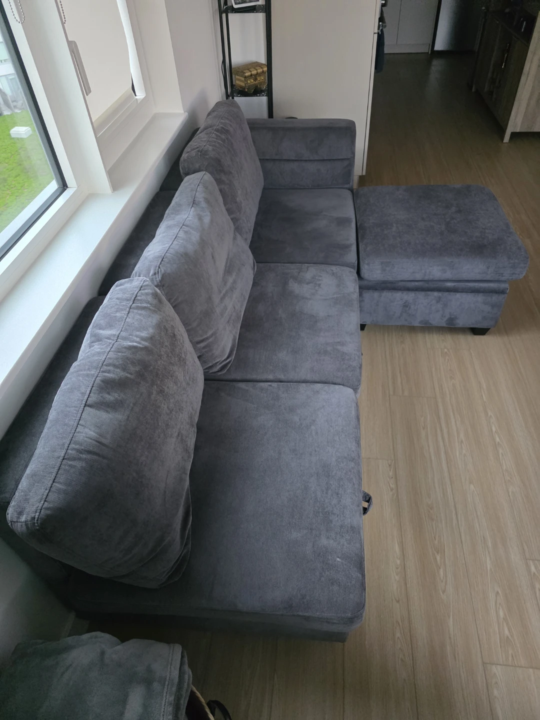 Gray Sectional Sofa with Storage Ottoman - photo 5