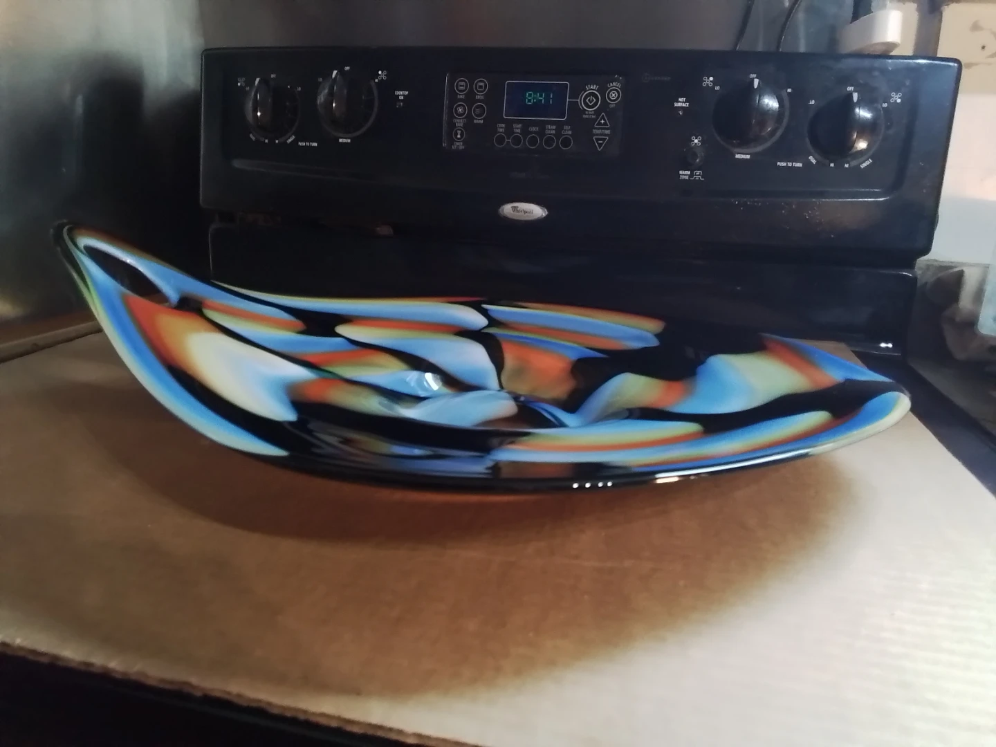 Decorative Swirl Art Glass Bowl Dish - photo 2