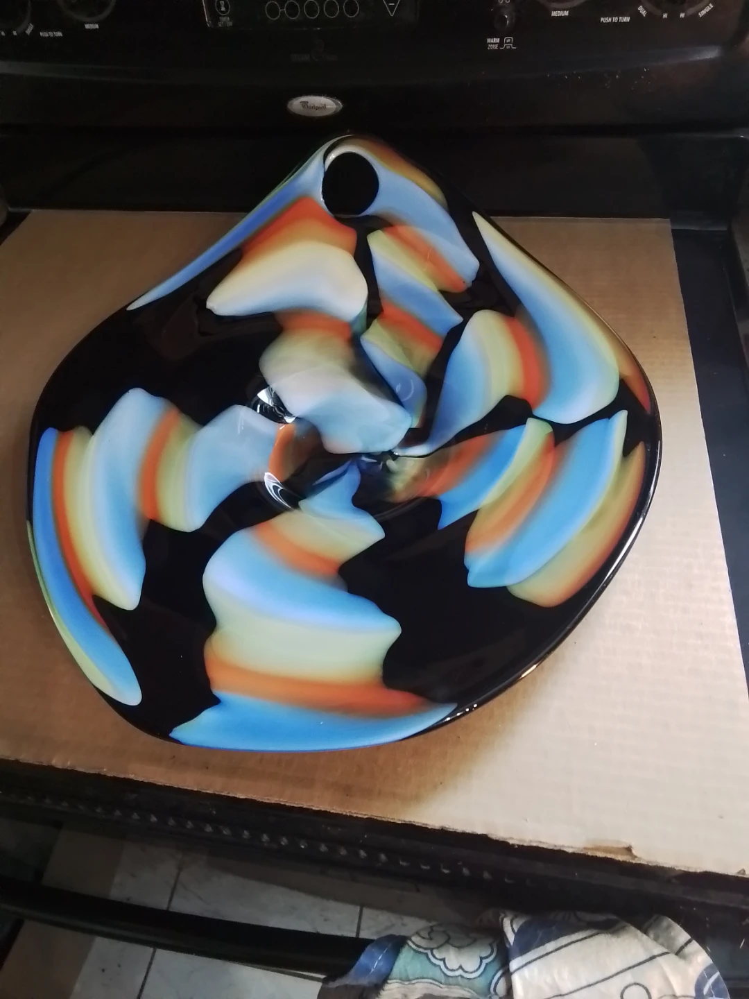 Decorative Swirl Art Glass Bowl Dish - photo 3
