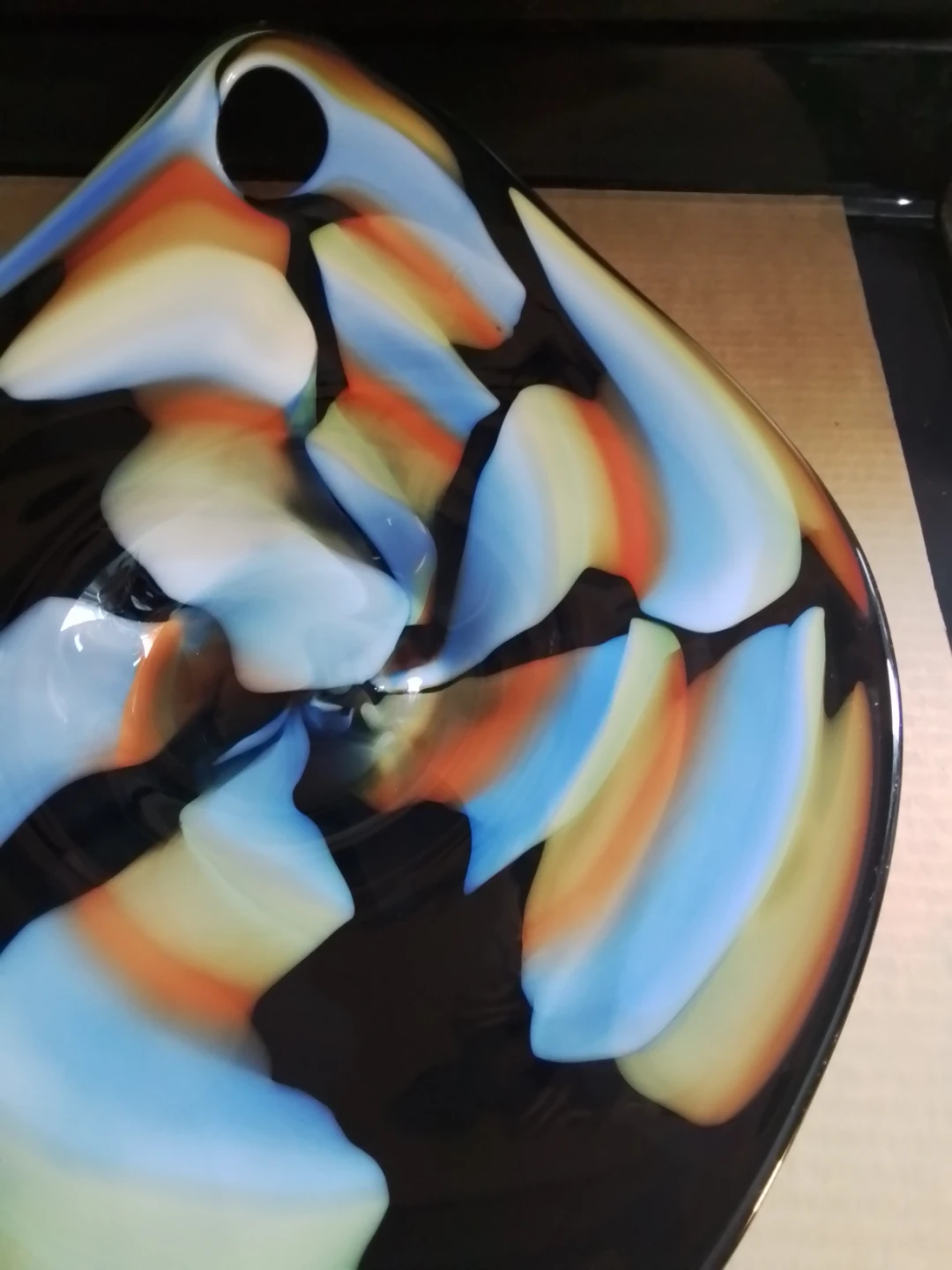Decorative Swirl Art Glass Bowl Dish - photo 4