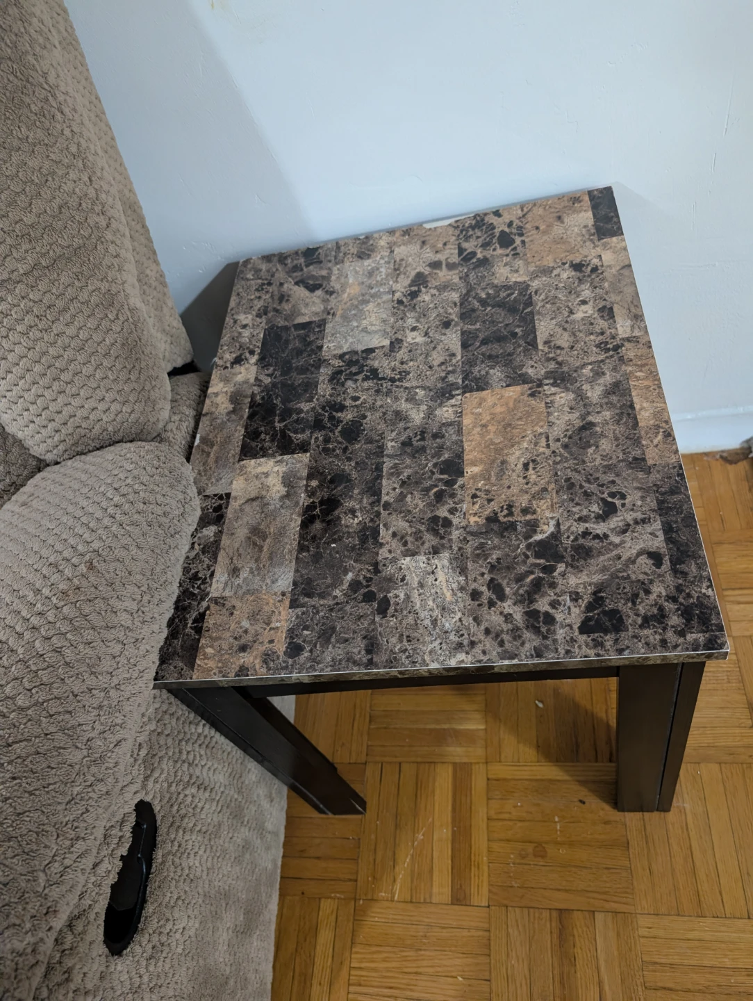 End Table with Marble-Look Top