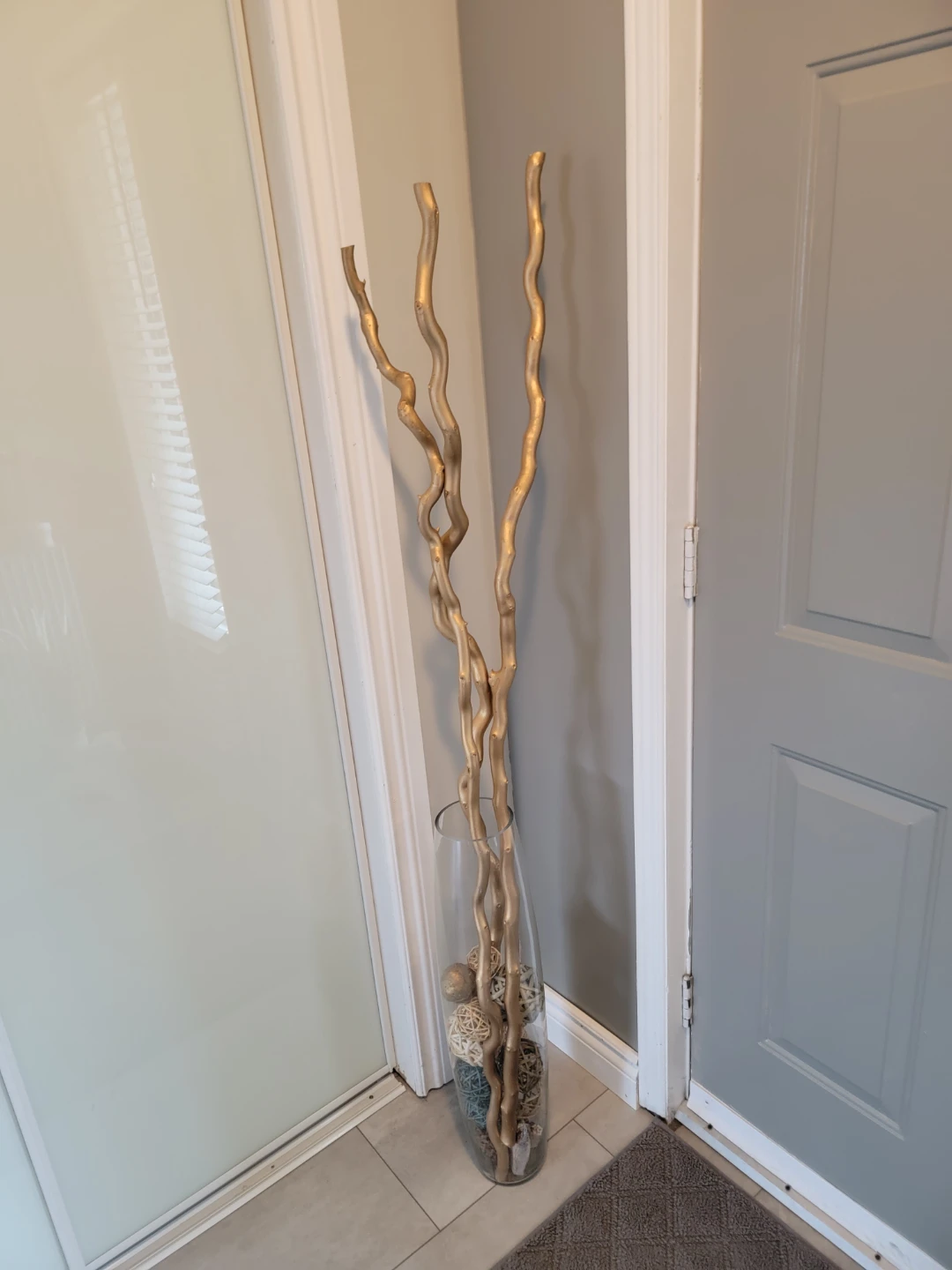 Decorative Vase with Branches and Orbs