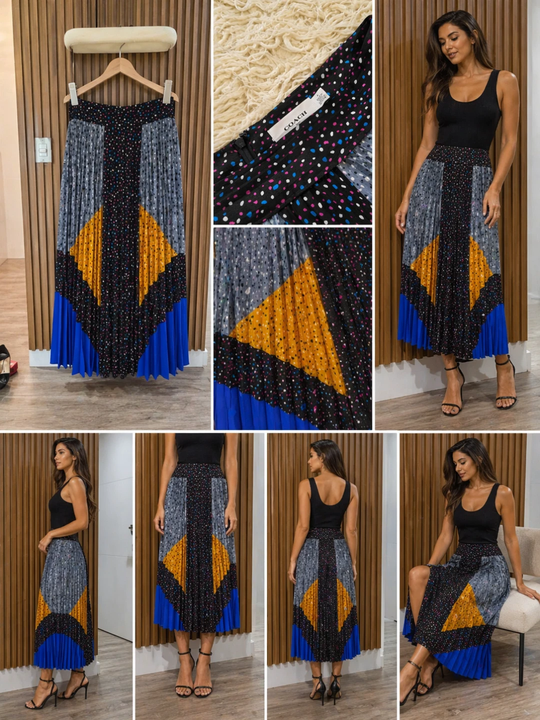 Coach Pleated Midi Skirt - Size 4 - photo 2