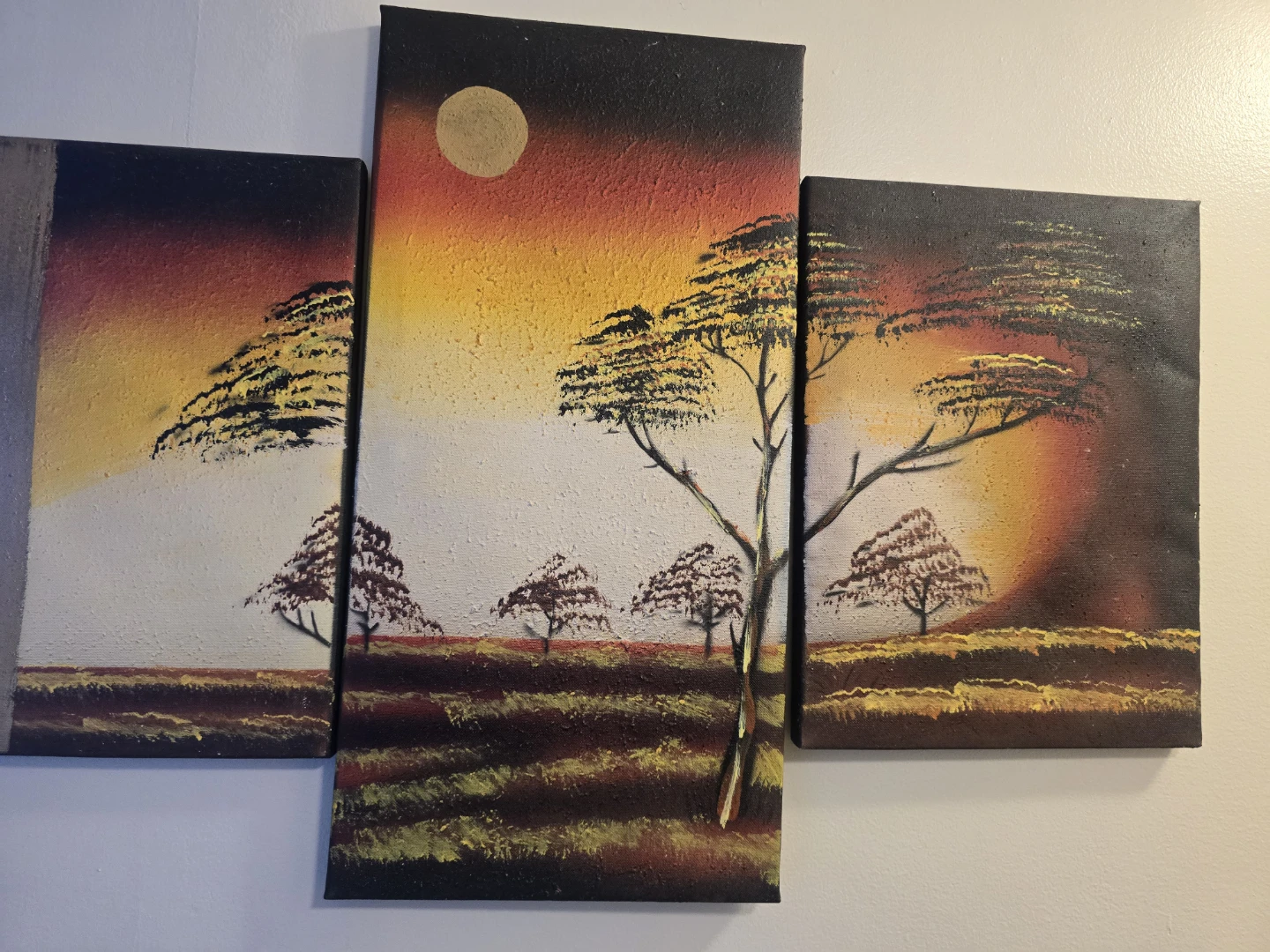 4-Piece African Sunset Canvas Wall Art Set