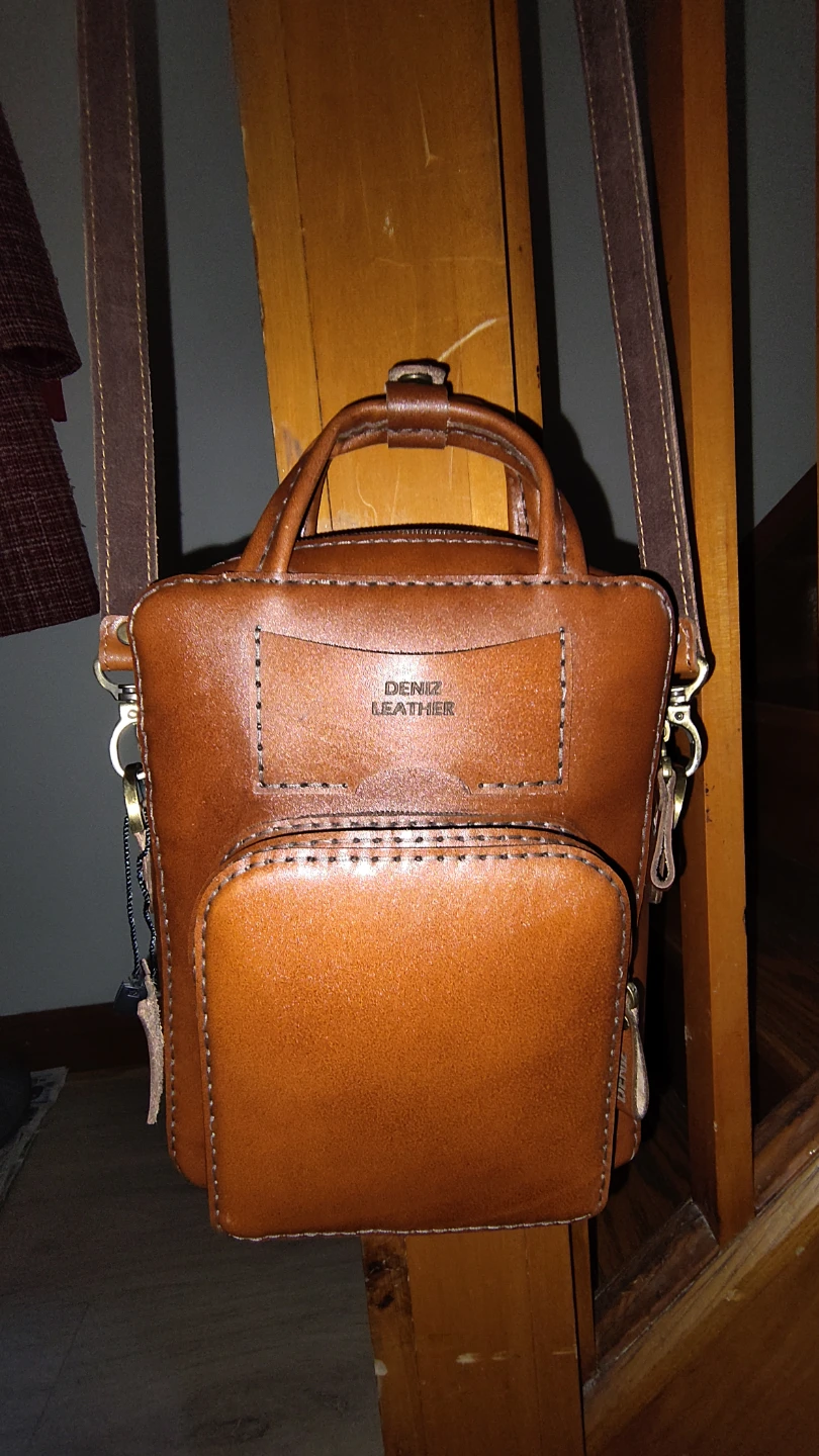 Deniz Leather Brown Satchel Bag