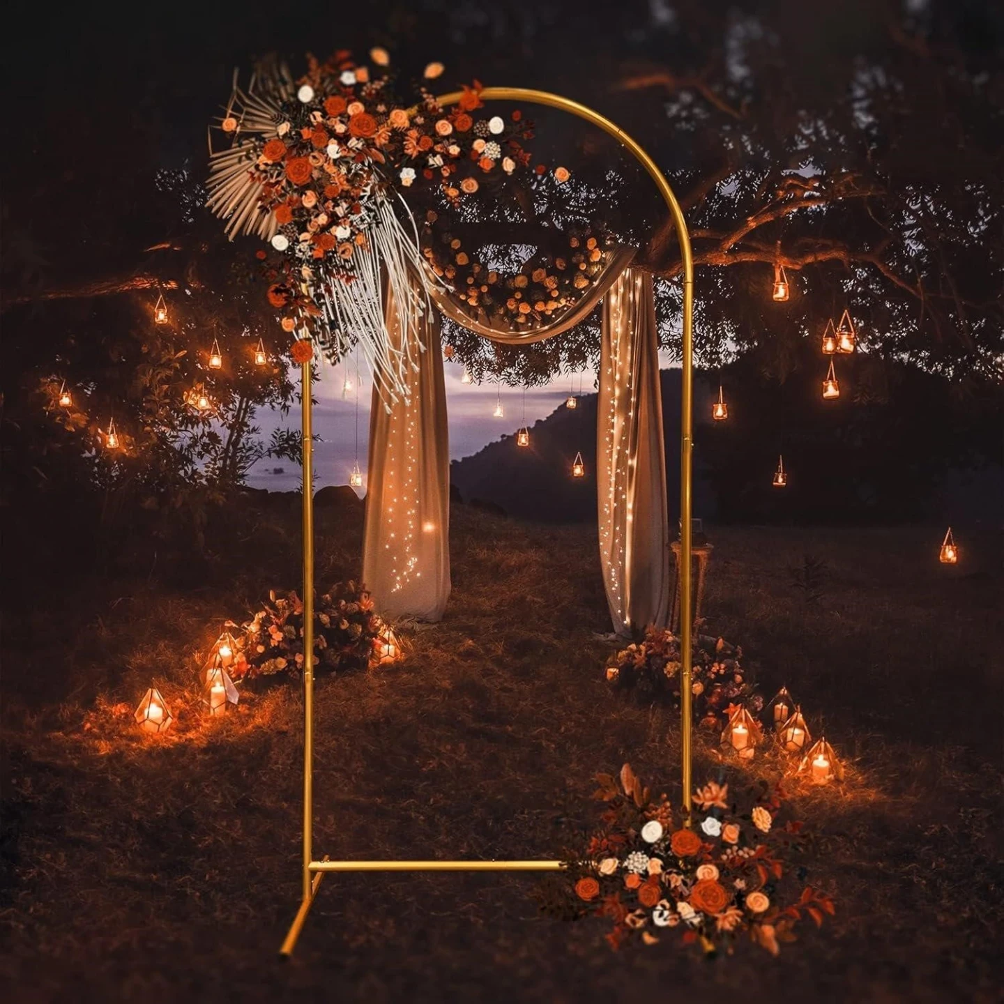 Gold Arch Wedding Ceremony Backdrop Stand - photo 3