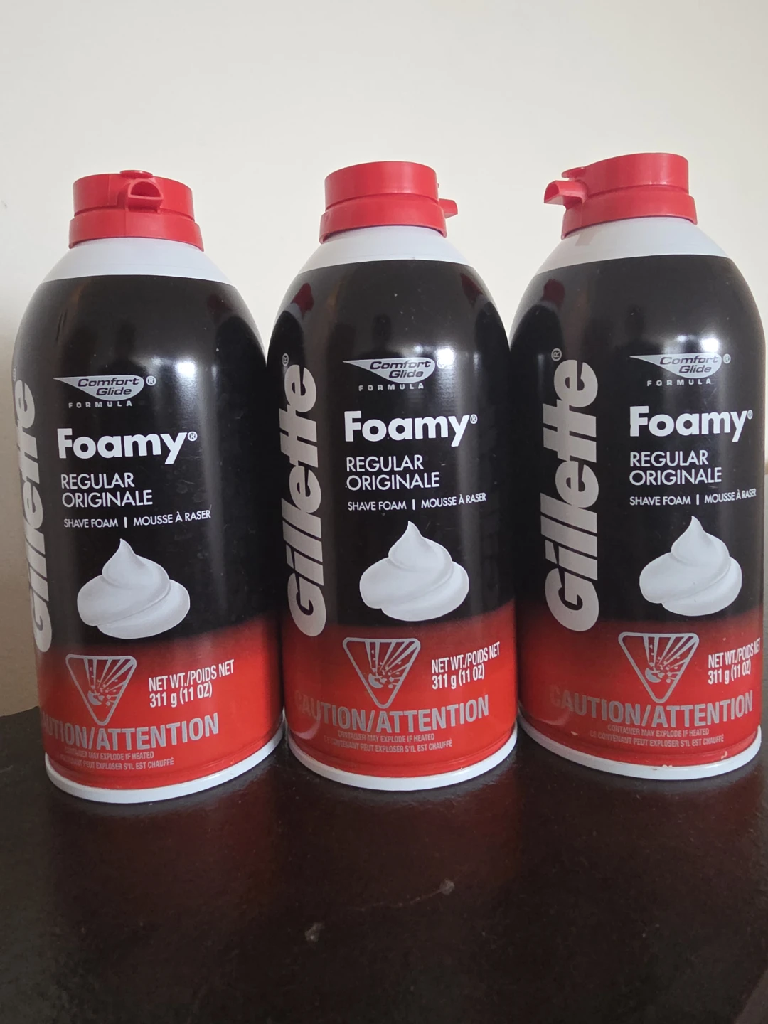Gillette Foamy Regular Shave Foam - 3 x 311g (11oz) Cans