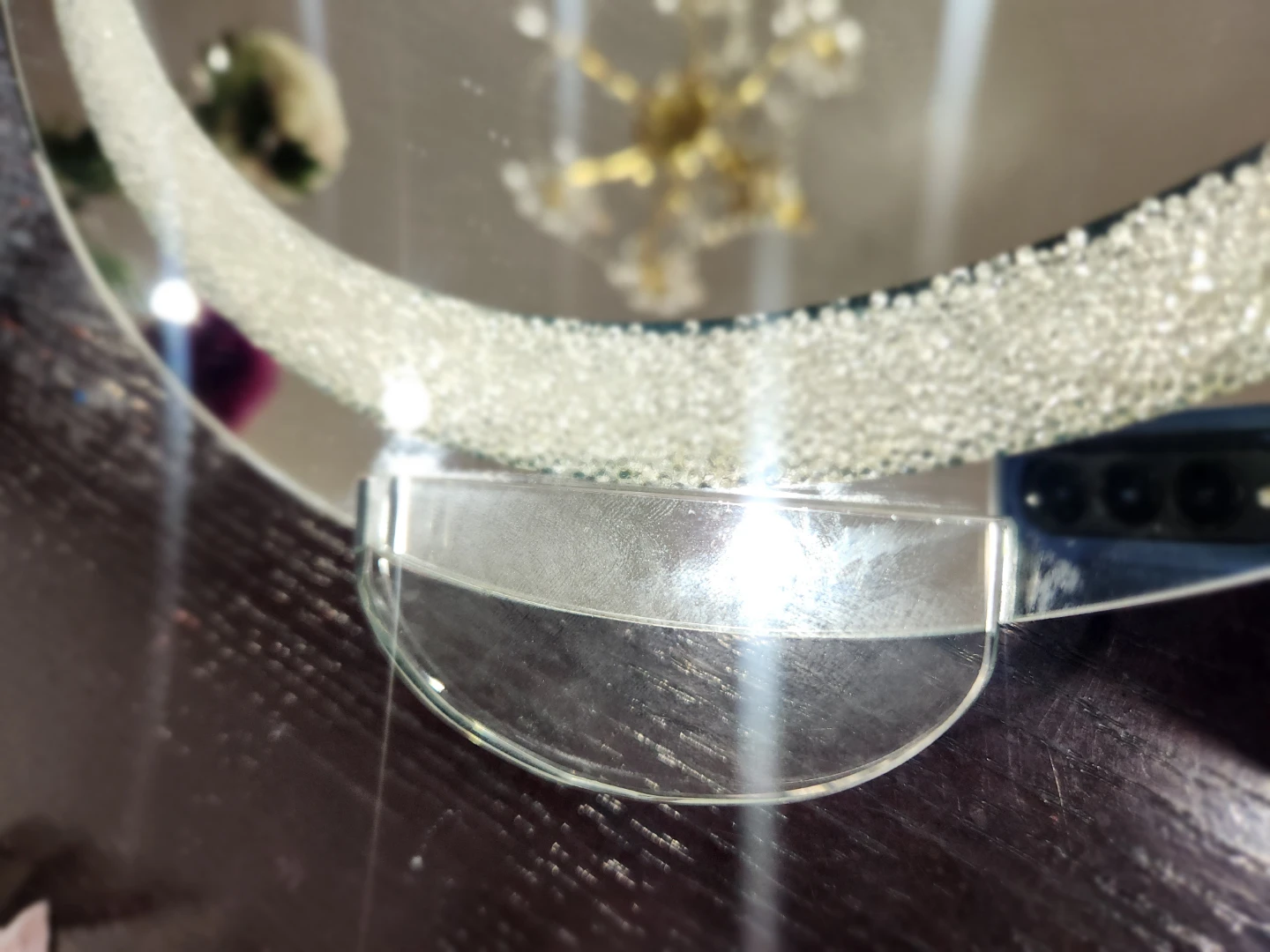 Crystal Encrusted Mirrored Serving Tray with Handles