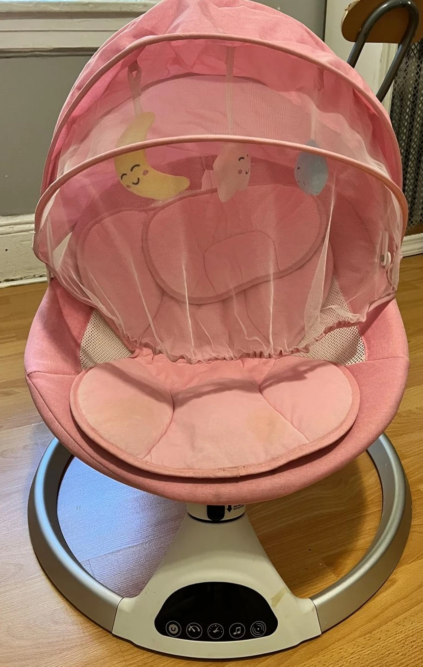 Pink Baby Swing with Mobile