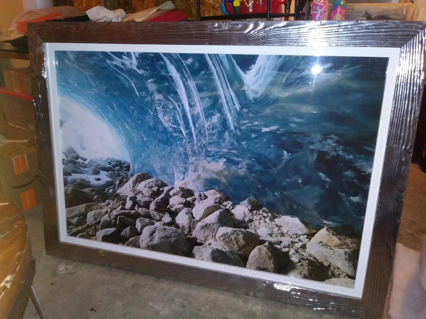 Framed Wall Art Print - Ice Cave Scene