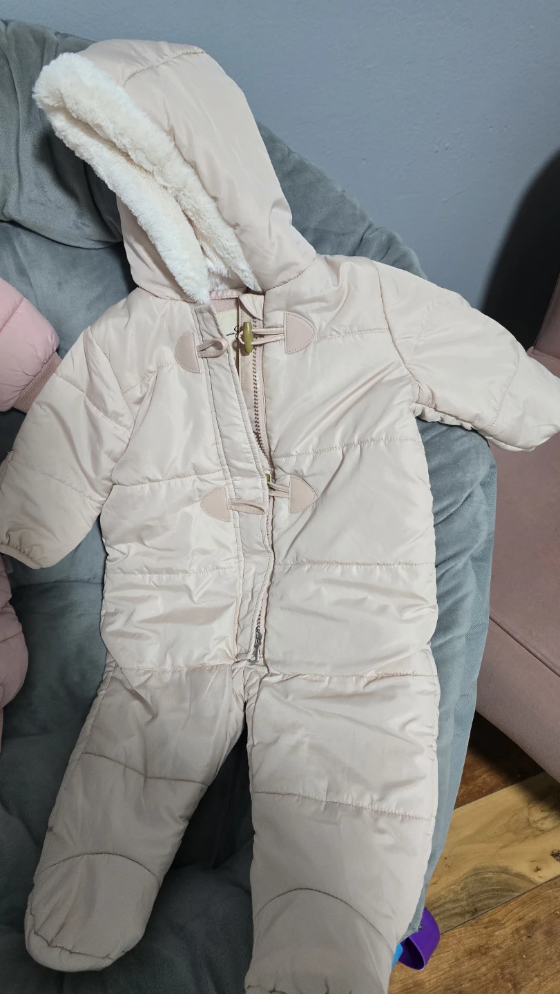 Baby Winter Snowsuit Bundle (2 Pink Puffer Outfits) - photo 2