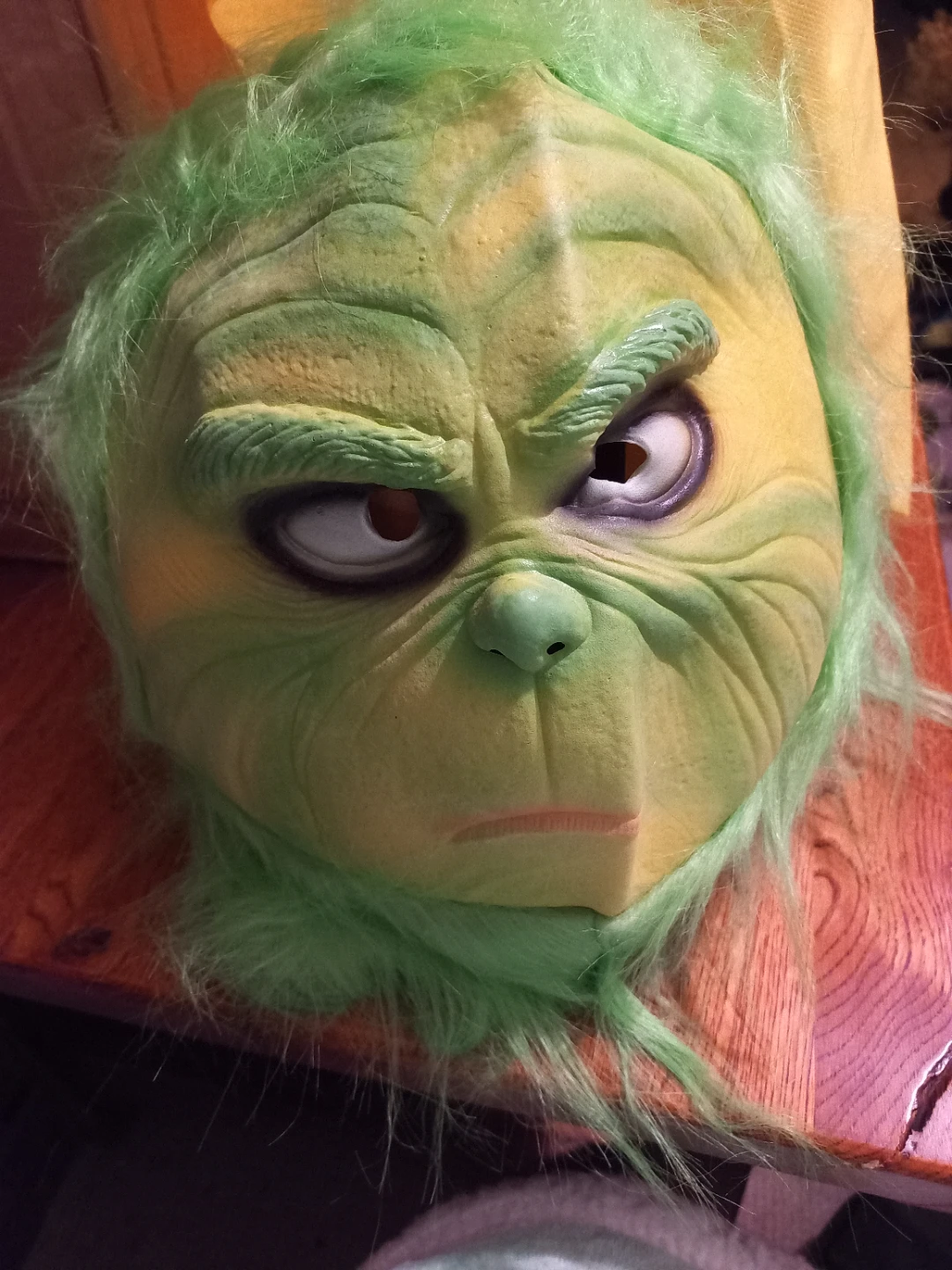NEW!   The Grinch Halloween Mask with Green Fur