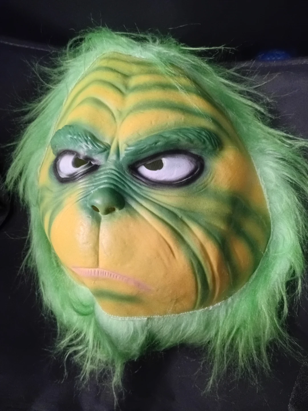 NEW!   The Grinch Halloween Mask with Green Fur - photo 3