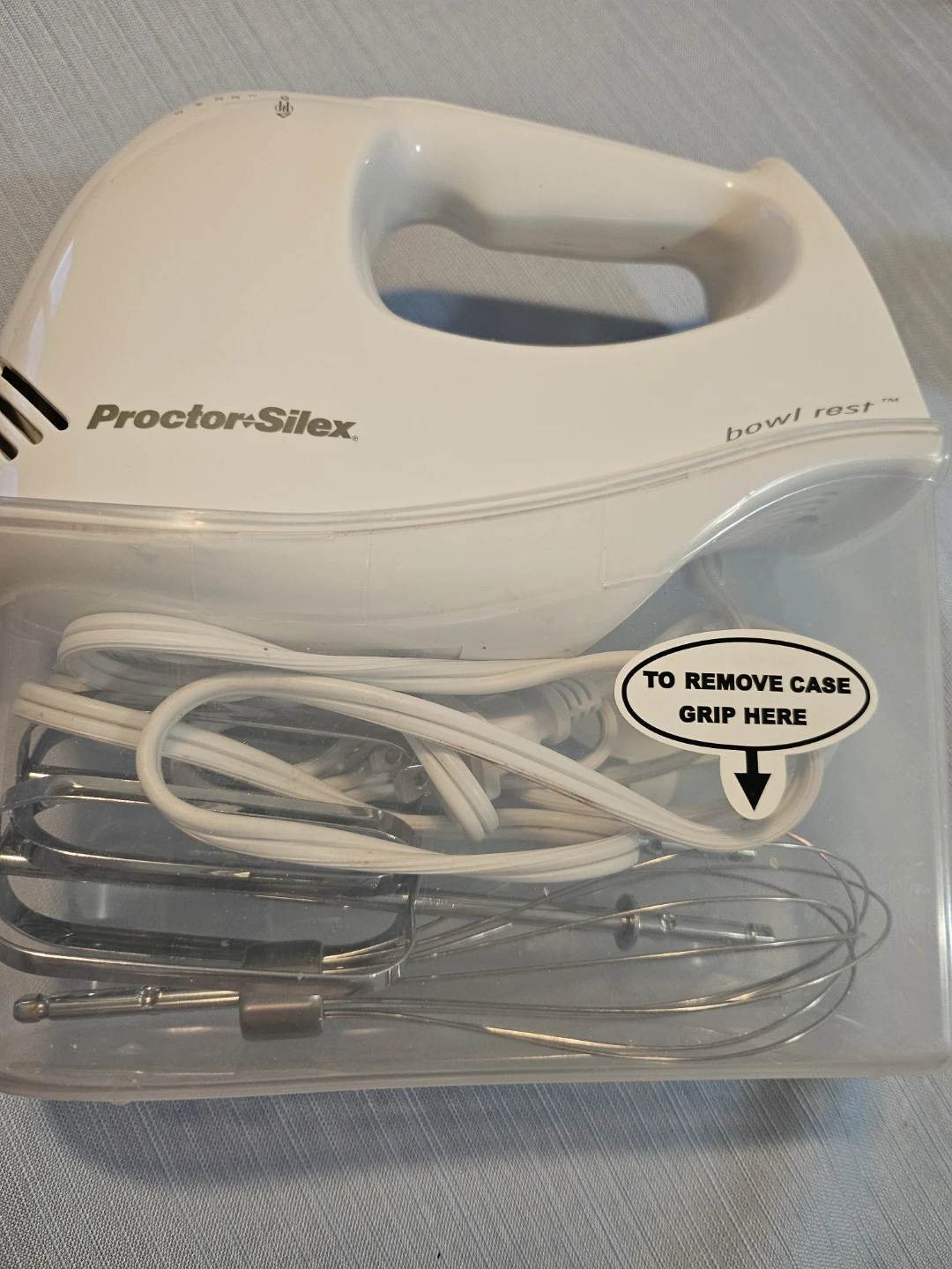 Proctor Silex White Hand Mixer with Storage Case - photo 2