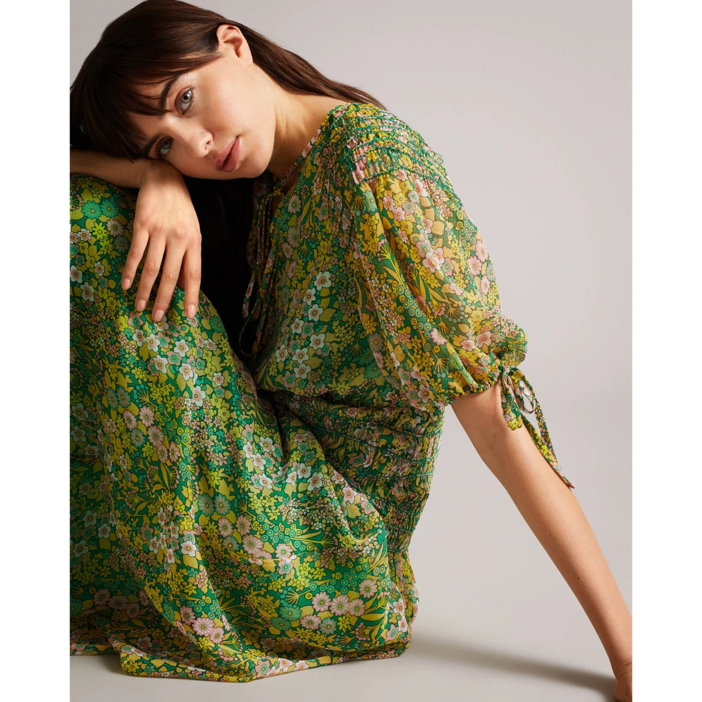 Ted Baker Green Floral Midi Dress - photo 2