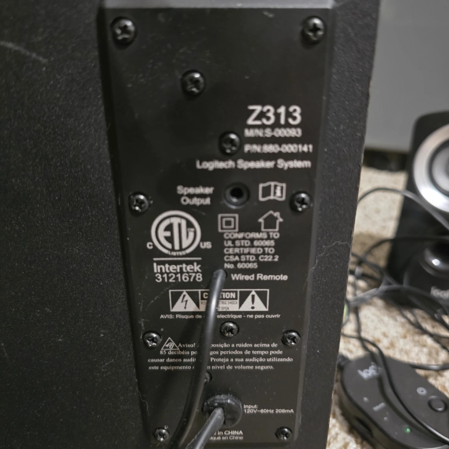 Logi speaker Systm W Subwoofer & Control Pod - photo 5