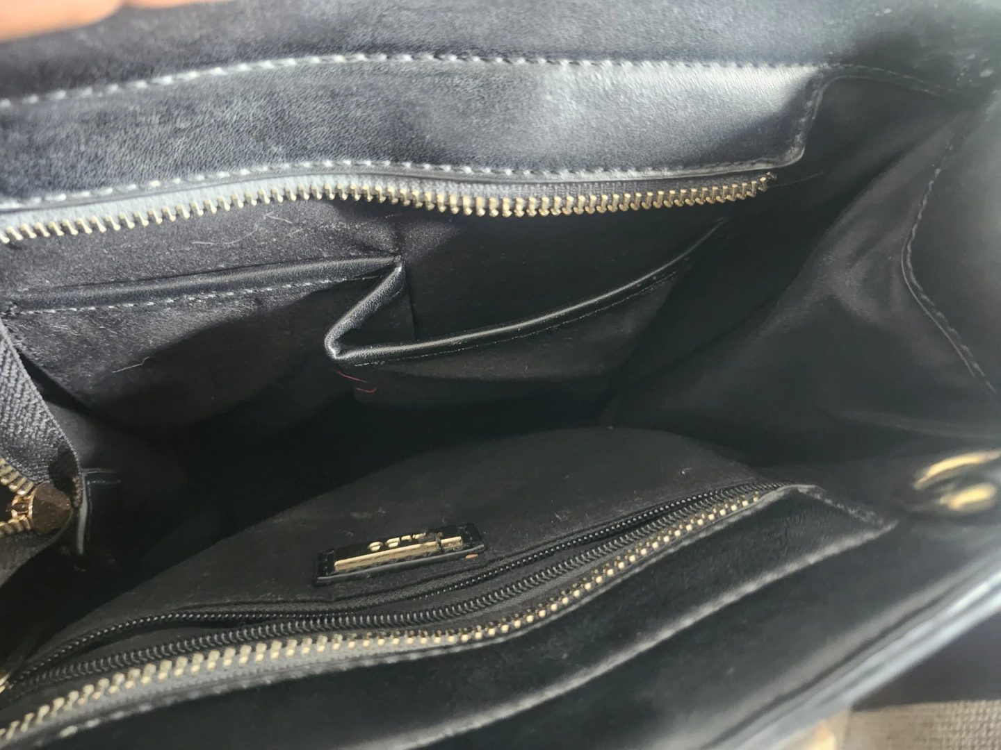 Black Aldo Handbag with Gold Ring Handle - photo 3