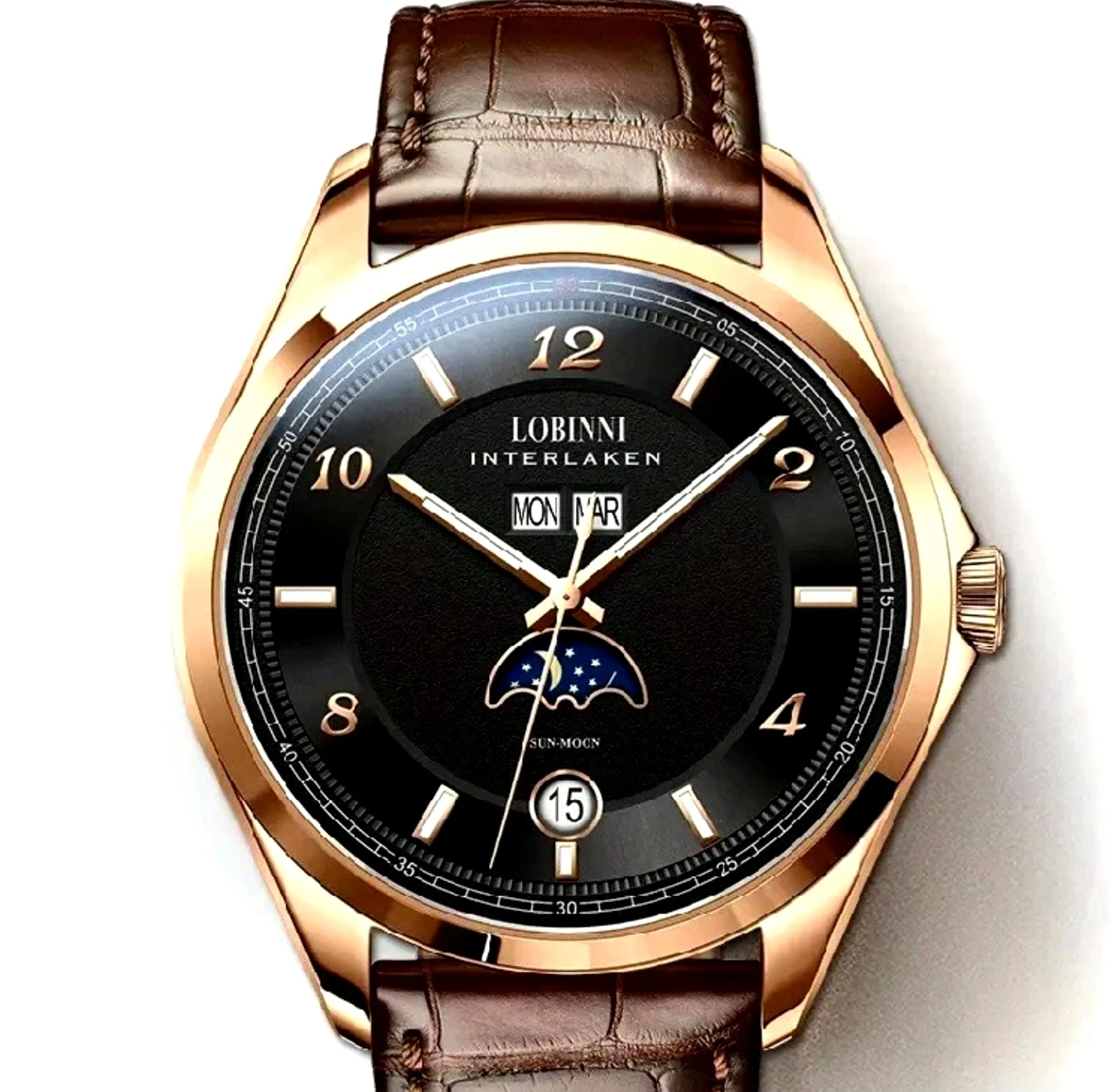 New Lobinni Automatic watch. Complicated. Sapphire.