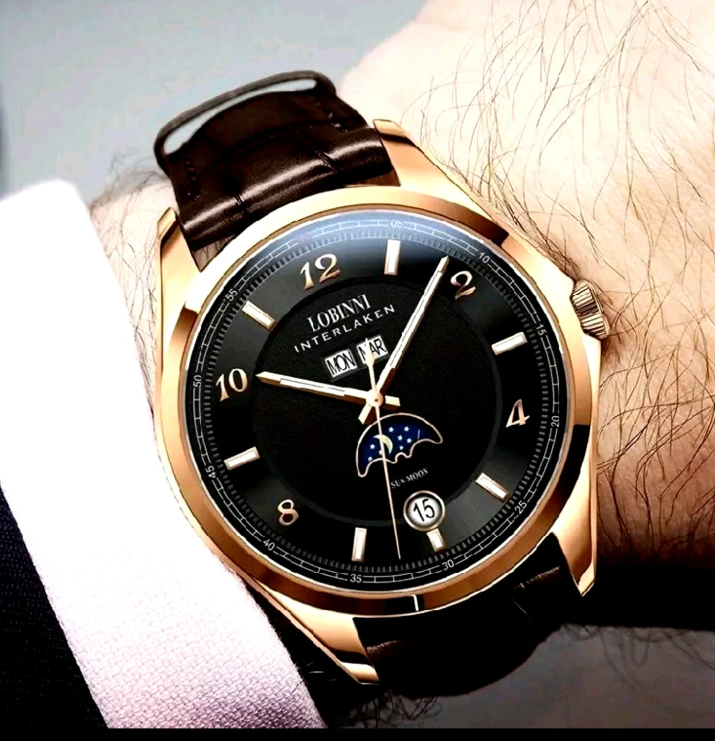 New Lobinni Automatic watch. Complicated. Sapphire. - photo 2