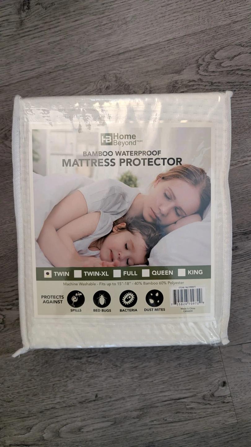 Home Beyond Bamboo Waterproof Mattress Protector- TWIN