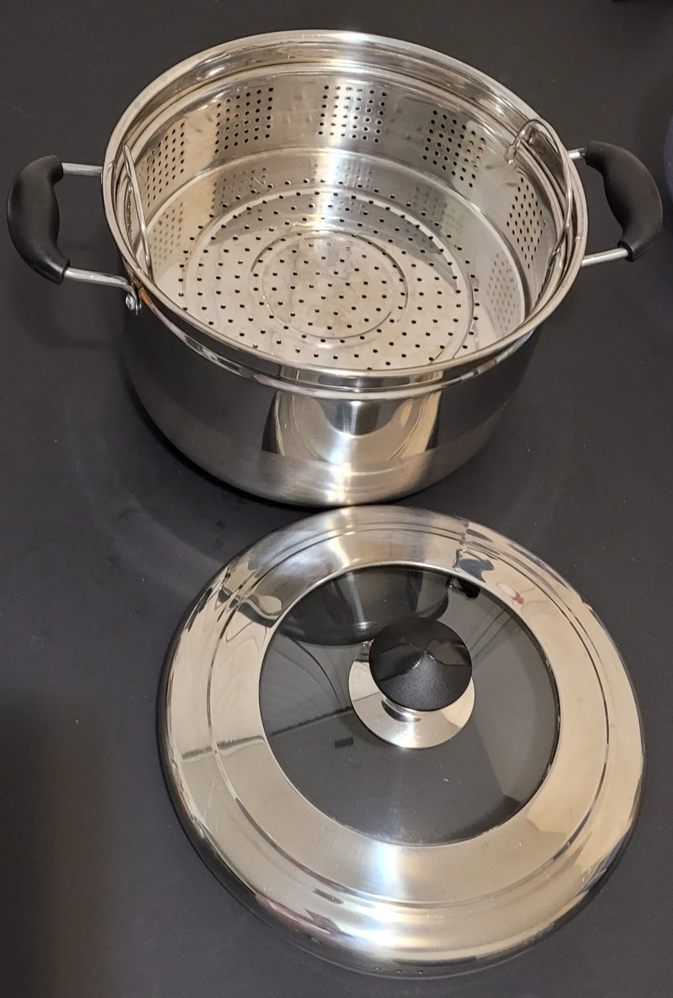 Stainless Steel Steamer Pot with Glass Lid - photo 2
