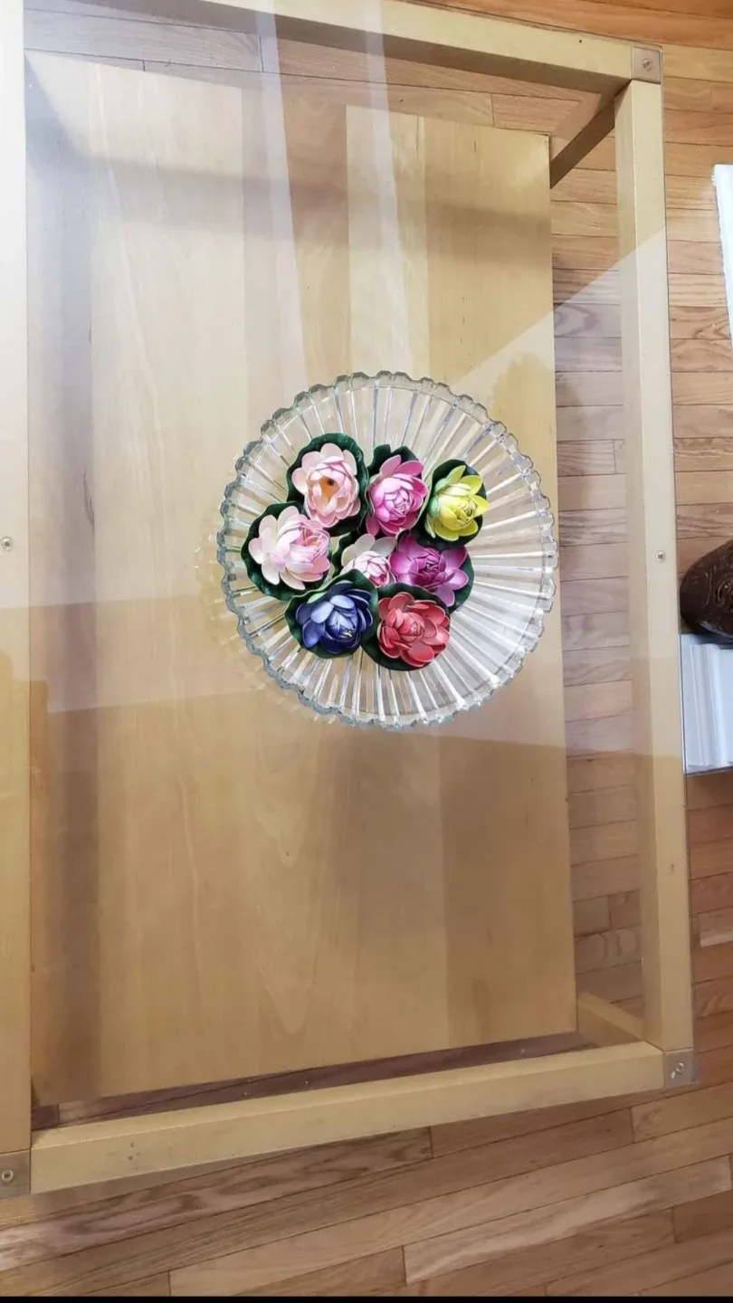 Glass Top Coffee Table with Wood Frame